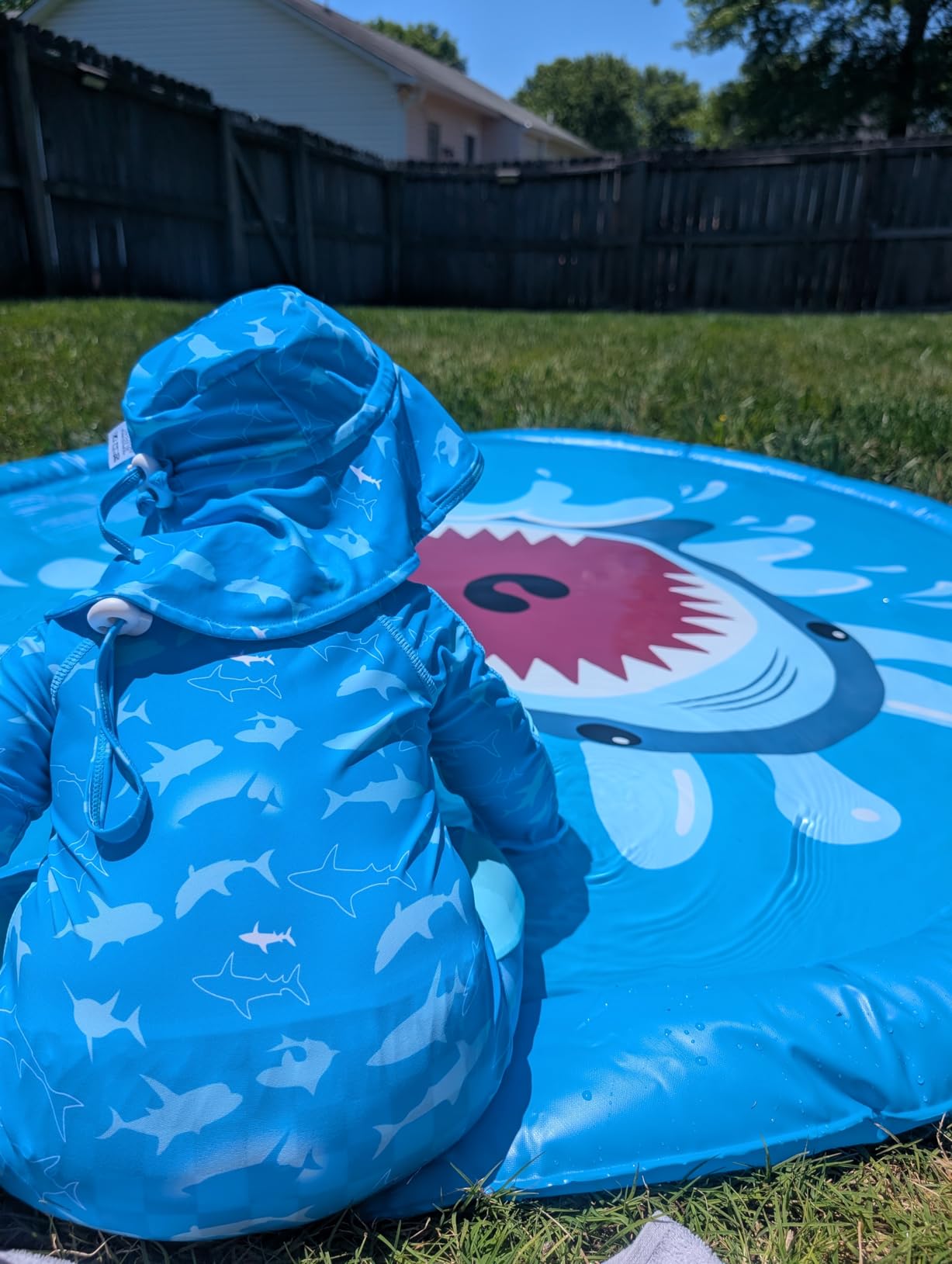 Jasonwell Splash Pad Sprinkler for Kids Splash Play Mat Outdoor Water Toys Inflatable Splash Pad Baby Toddler Pool Boys Girls Children Outside Backyard Dog Sprinkler Pool Age 1 2 3 4 5 6 7 8 9 XXL customer photo 2