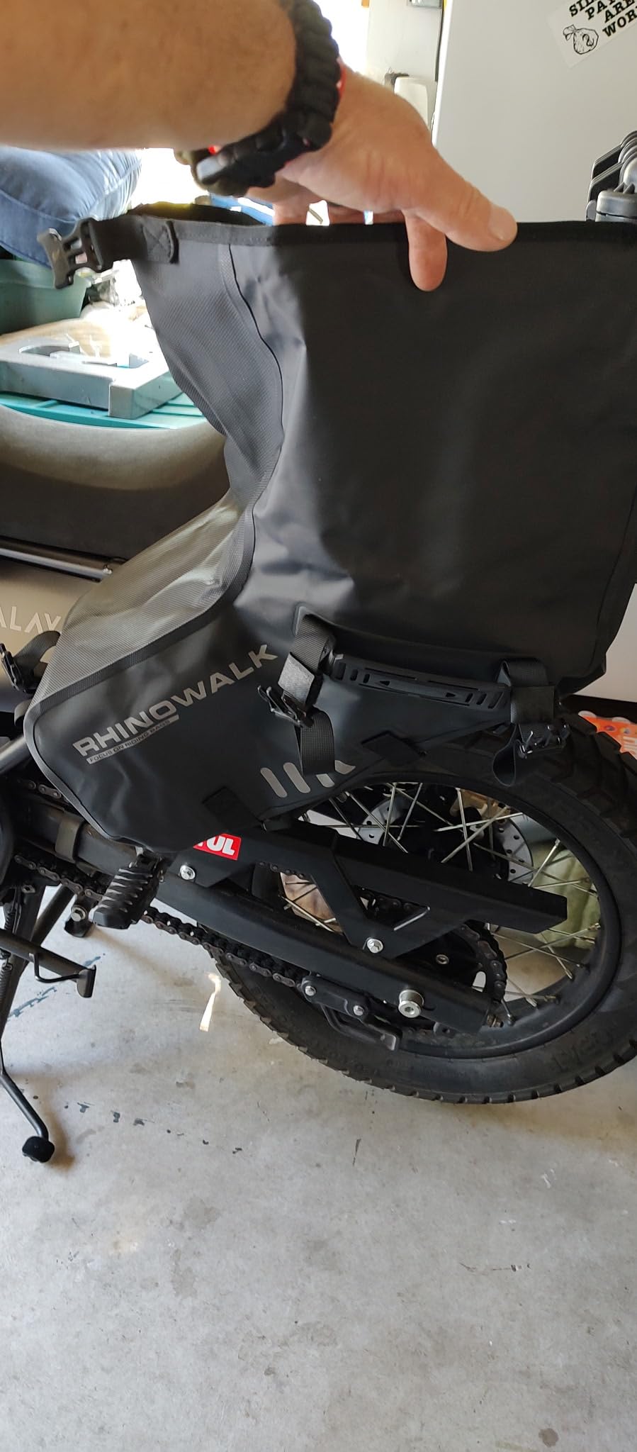 Rhinowalk Motorcycle Saddle Bags Waterproof Anti-Vibration Motor Side Bags Shoulder Bag Motorbike Panniers 48L(24L*2) for most Adventure and Sport Motorcycle Racks, 1 Pair customer photo 2