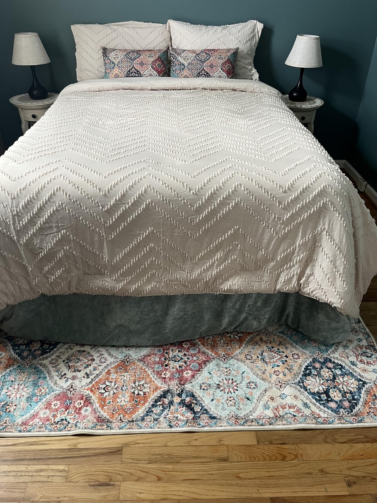 Anluoer Queen Comforter Set 7 Pieces, Beige Bed in a Bag Queen Bedding Sets | Boho Tufted, Lightweight, OEKO-TEX Certified, All Season, Down Alternative Comforter, Breathable sheets & pillowcases customer photo 2