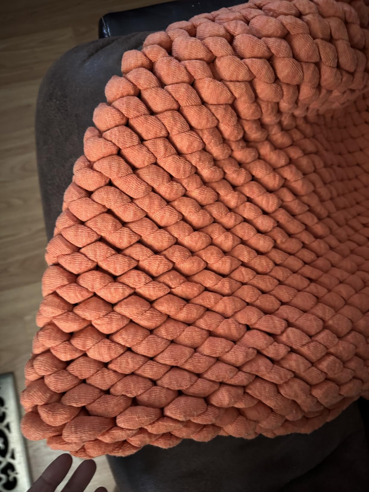 YnM Chunky Throw Blanket, Medium-Weight, Hand Knitted, Skin Friendly, Ventilated and Breathable, Machine Washable, Home Décor Piece for Couch, Sofa and Bed (Beige, 60x80 Inch) customer photo 2