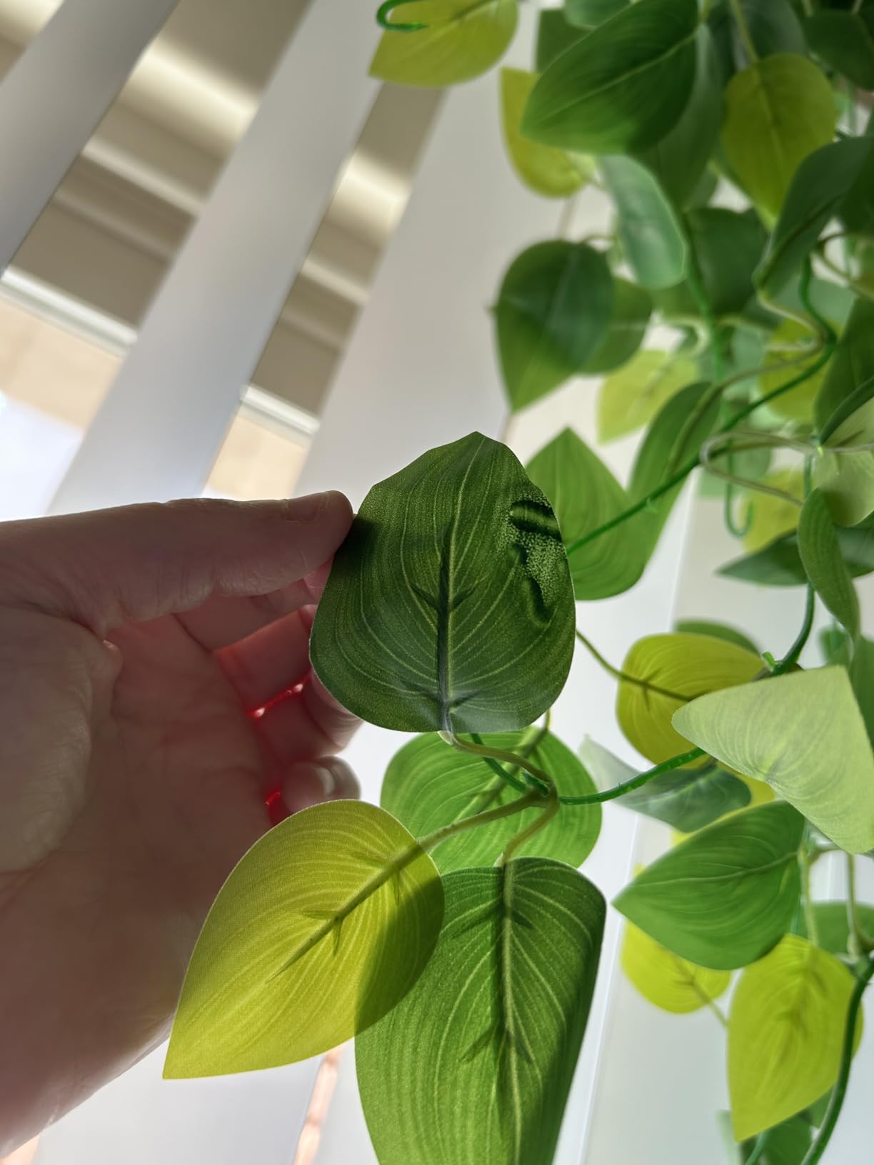 BLEUM CADE Fake Hanging Plants, 2pcs Artificial Pothos Vines Faux Plants Greenery customer photo 1