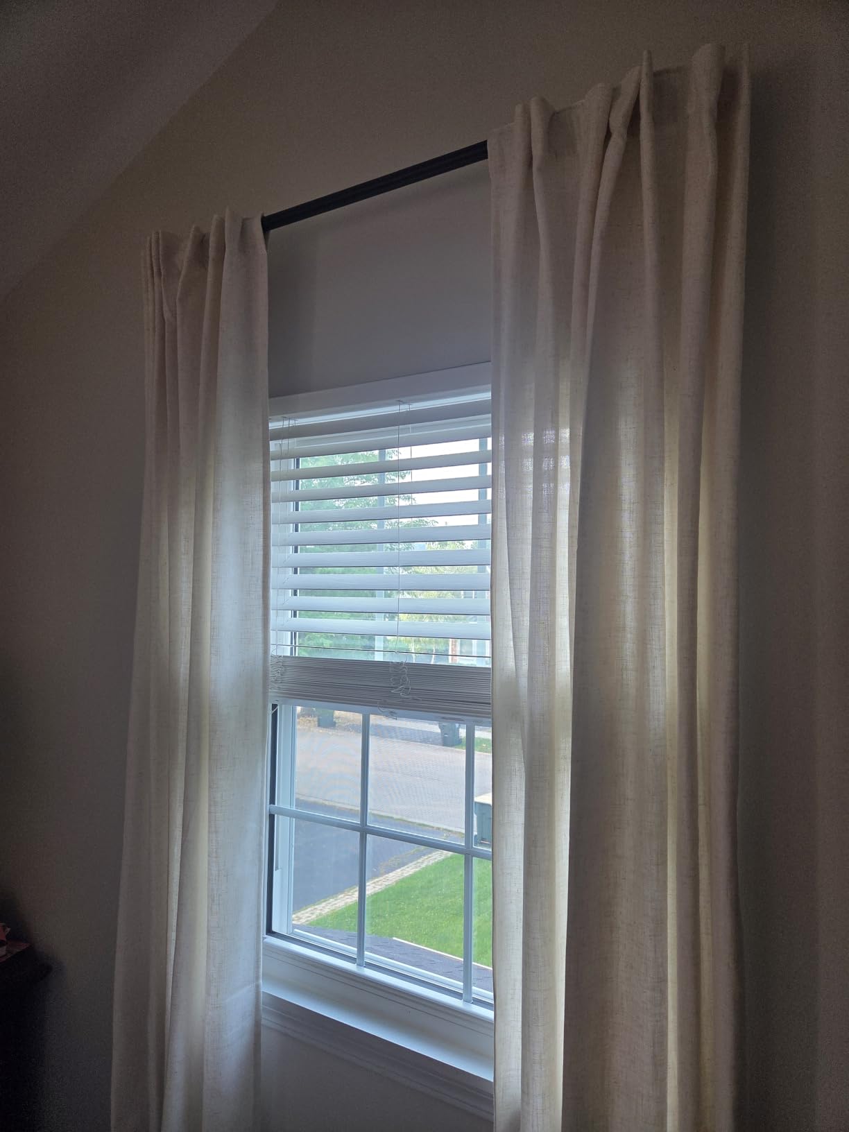 Joydeco Linen Curtains 96 inch Length 2 Panel Set, Light Filtering Curtain for Living Room Bedroom, 52 inch Wide Drapes with Rod Pocket Back Tab (96