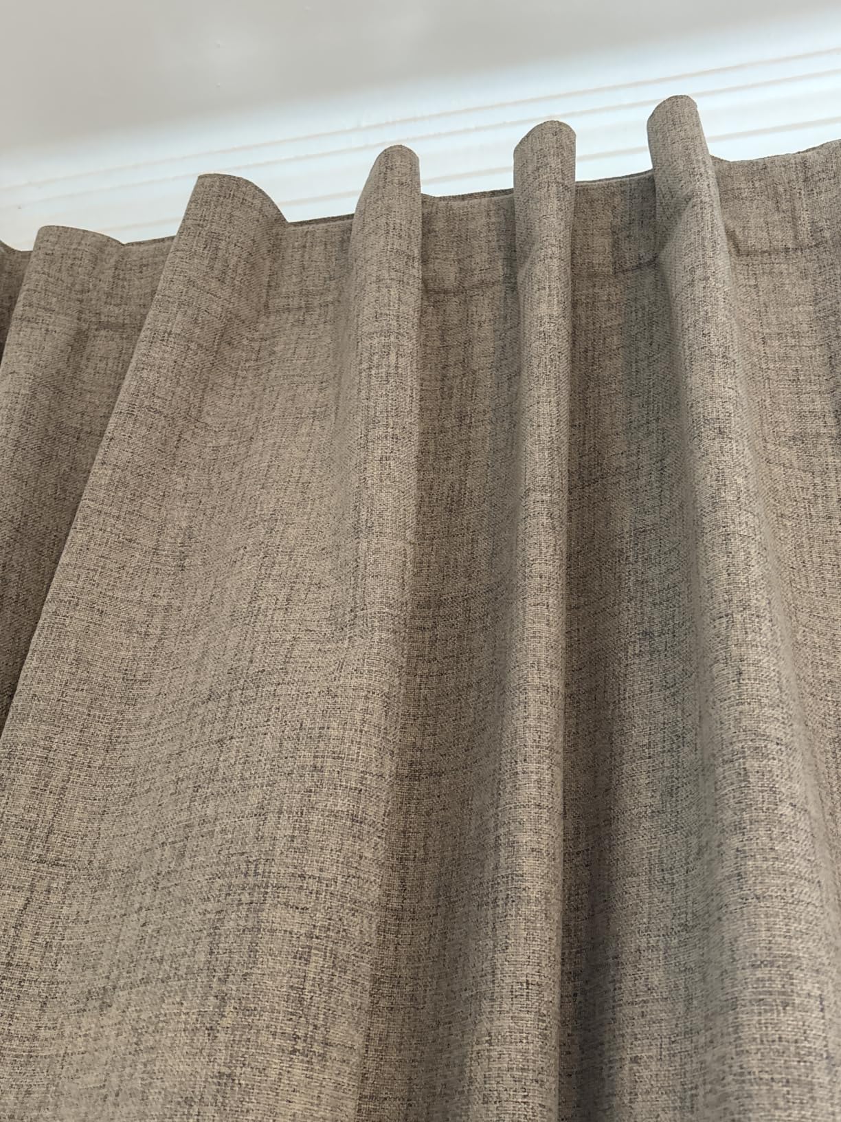 Joydeco 100% Blackout Curtains for Bedroom - Nature Linen 84 Inch Long Light Blocking 2 Panels Set, Rod Pocket & Back Tabs Living Room Drapes, Thermal Insulated Room Darkening Window Curtains customer photo 1