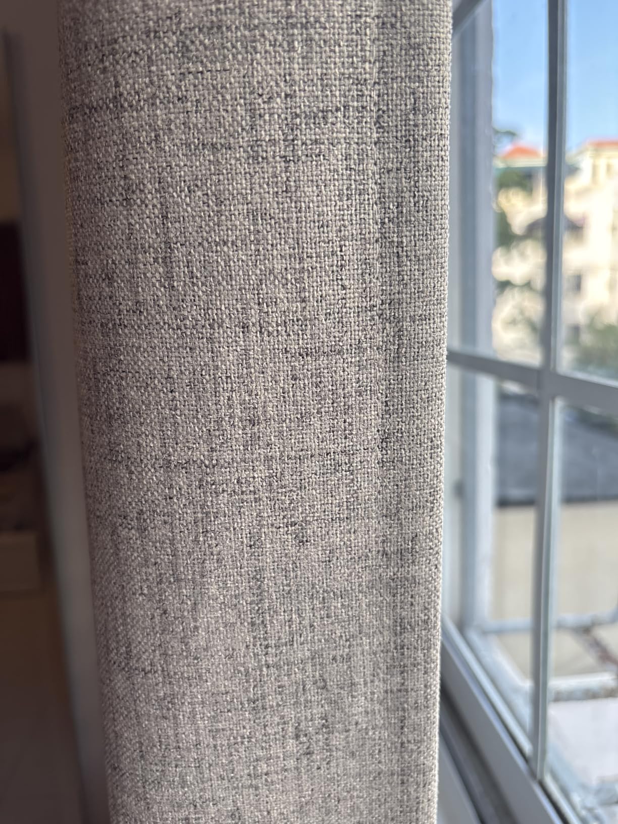 Joydeco 100% Blackout Curtains for Bedroom - Nature Linen 84 Inch Long Light Blocking 2 Panels Set, Rod Pocket & Back Tabs Living Room Drapes, Thermal Insulated Room Darkening Window Curtains customer photo 2