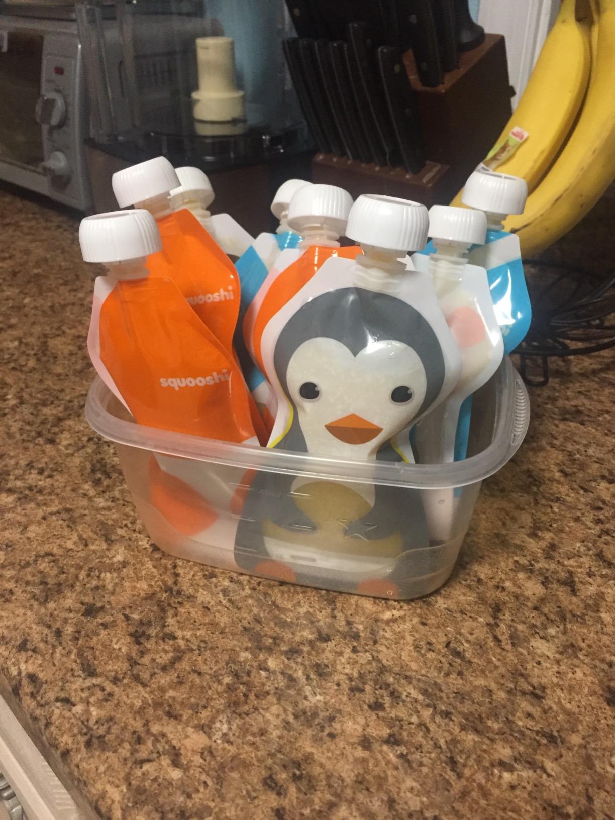 Squooshi Baby Food Pouch Filling Station + 12 Reusable 5oz Pouches | BPA-Free, Dishwasher Safe, Refillable for Yogurt, Applesauce & Purees customer photo 2