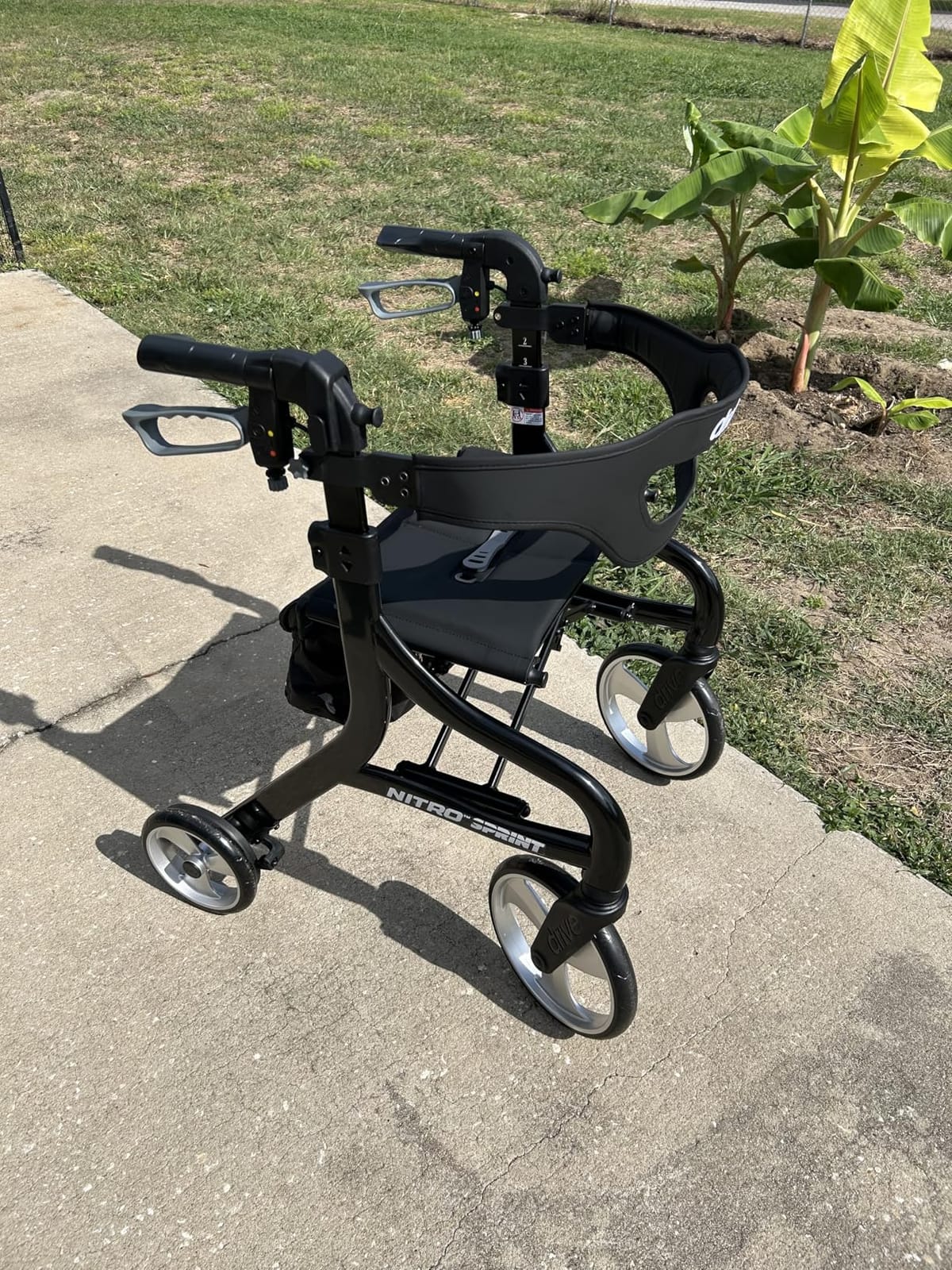 Drive Medical Nitro Sprint Rollator Walker with Seat, Standard Size, Red | Lightweight Rollator with Large Wheels Offers Compact Folding Design for Standard Size Everyday Comfort customer photo 2