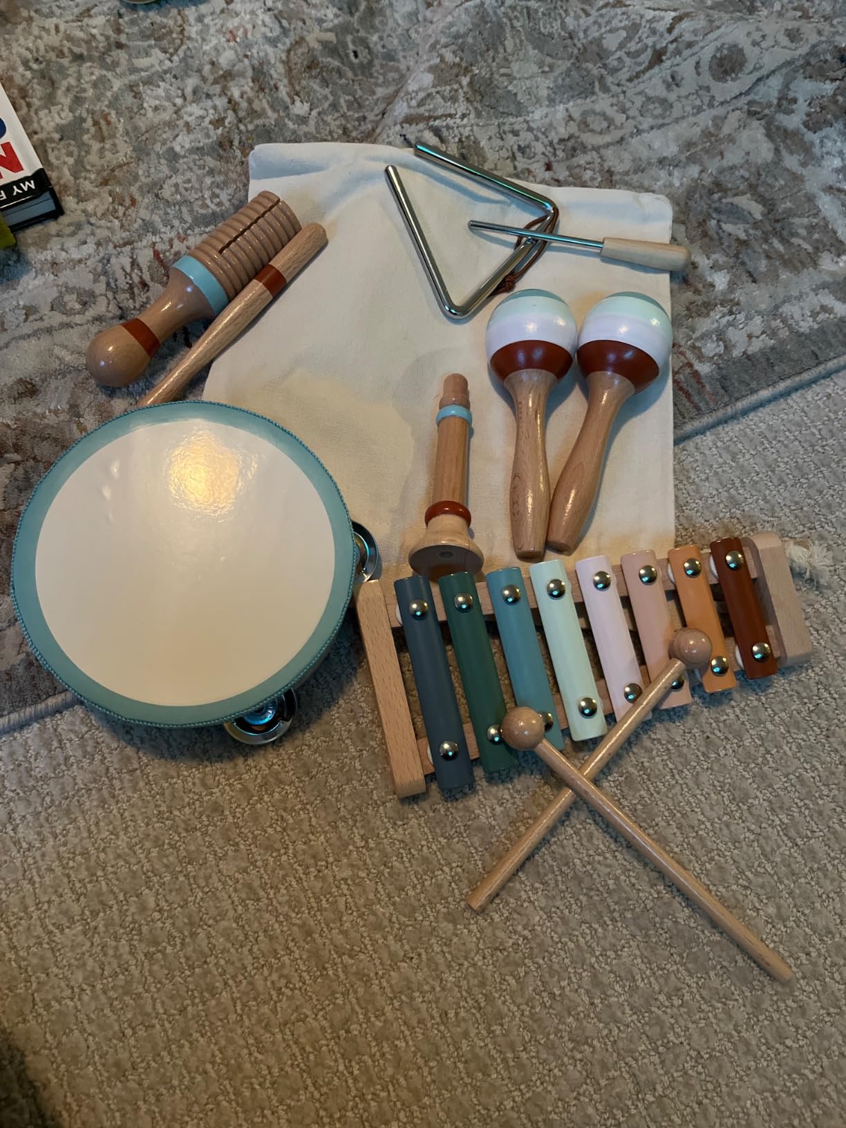 Kids Musical Instruments, Montessori Wooden Musical Toys for Toddlers | 12 PCS Educational Baby Musical Toys Percussion Instruments Xylophone Maracas Tambourine Birthday Gift for Girls Boys 3+ customer photo 1