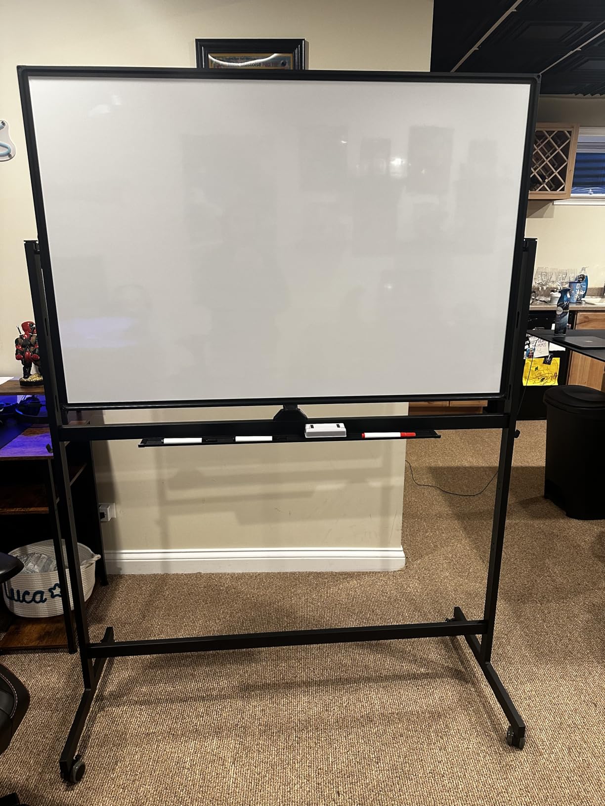 TSJ OFFICE Large Rolling Whiteboard - Dry Erase Magnetic 48 x 32 Inches White Board Height Adjust Double Sides Mobile Portable Easel on Wheels, Dry Erase Board with Stand for Office, Home & Classroom customer photo 2
