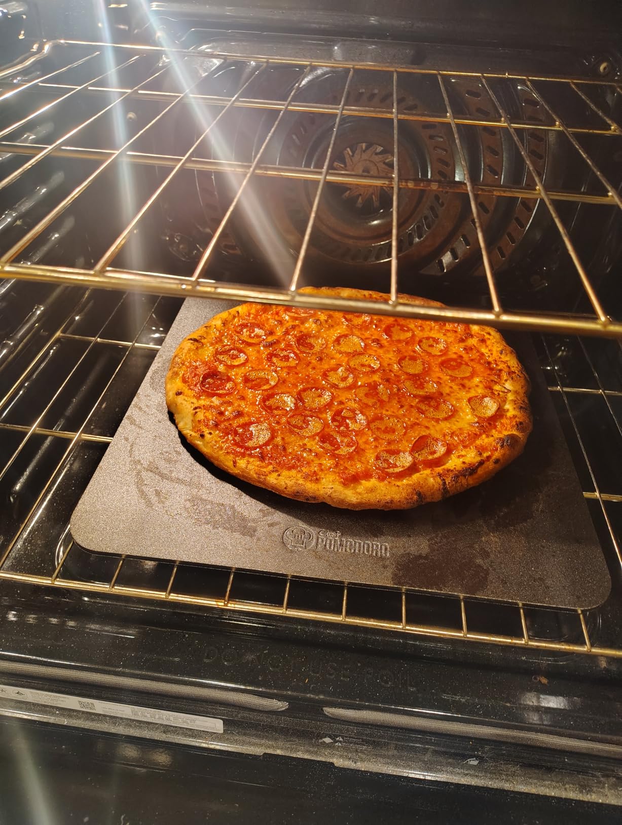 Chef Pomodoro 16 Inch Pizza Steel for Oven, Seasoned Baking Steel for Oven | Steel Pizza Stone Bakes Crispy Pizza & Sourdough Bread, Pre-Seasoned Metal Pizza Stone, Finger Hole for Easy Lifting and Use customer photo 2