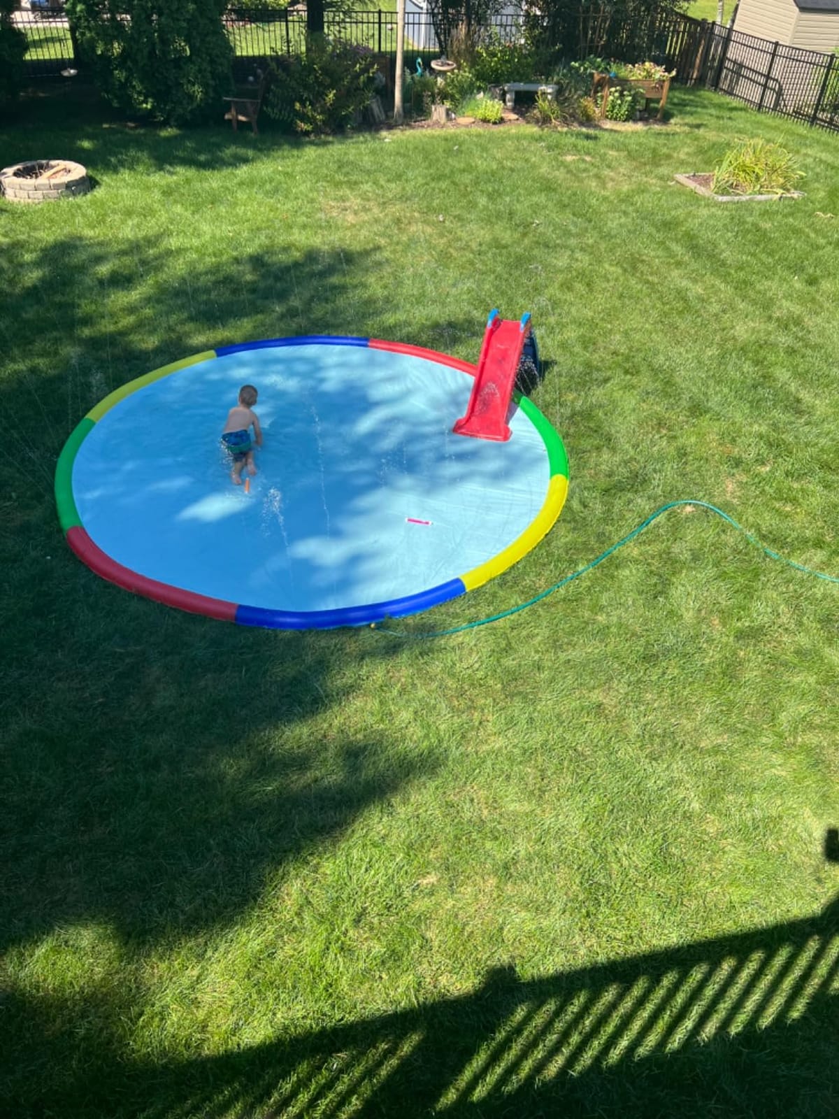 ODOSOLA 13 FT Large Splash Pad for Kids Ages 4-8, Non-Slip Baby Splash Pads for Toddlers, Oversized Kids Sprinklers for Yard, Heavy Duty Kid Pools Water Toys for Outdoor Family, Friends Summer Fun customer photo 1