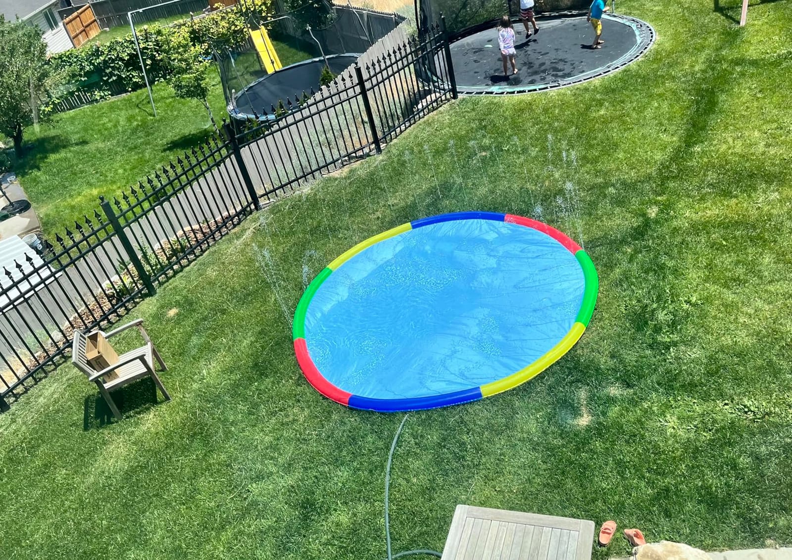 ODOSOLA 13 FT Large Splash Pad for Kids Ages 4-8, Non-Slip Baby Splash Pads for Toddlers, Oversized Kids Sprinklers for Yard, Heavy Duty Kid Pools Water Toys for Outdoor Family, Friends Summer Fun customer photo 2