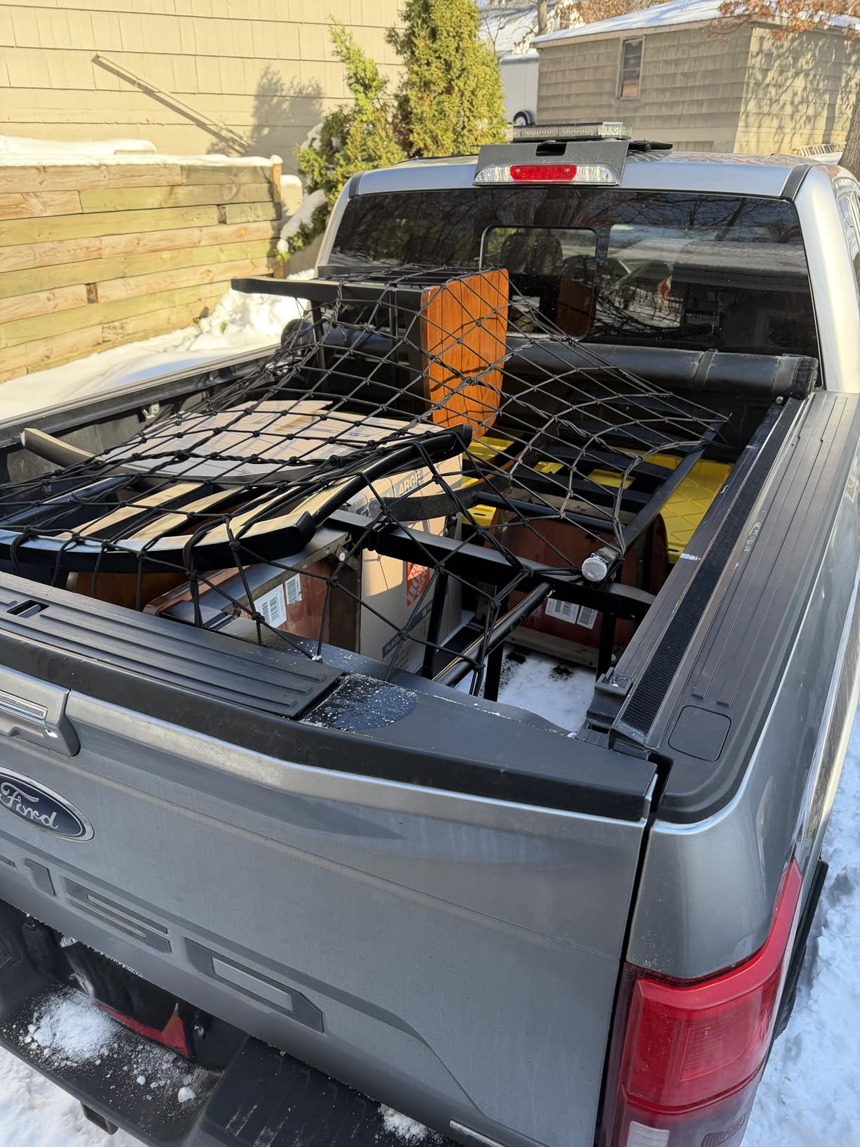 5'x7' Cargo Net Pickup Truck Bed Stretch to 10'x14' Heavy-Duty 10mm Bed Net customer photo 2