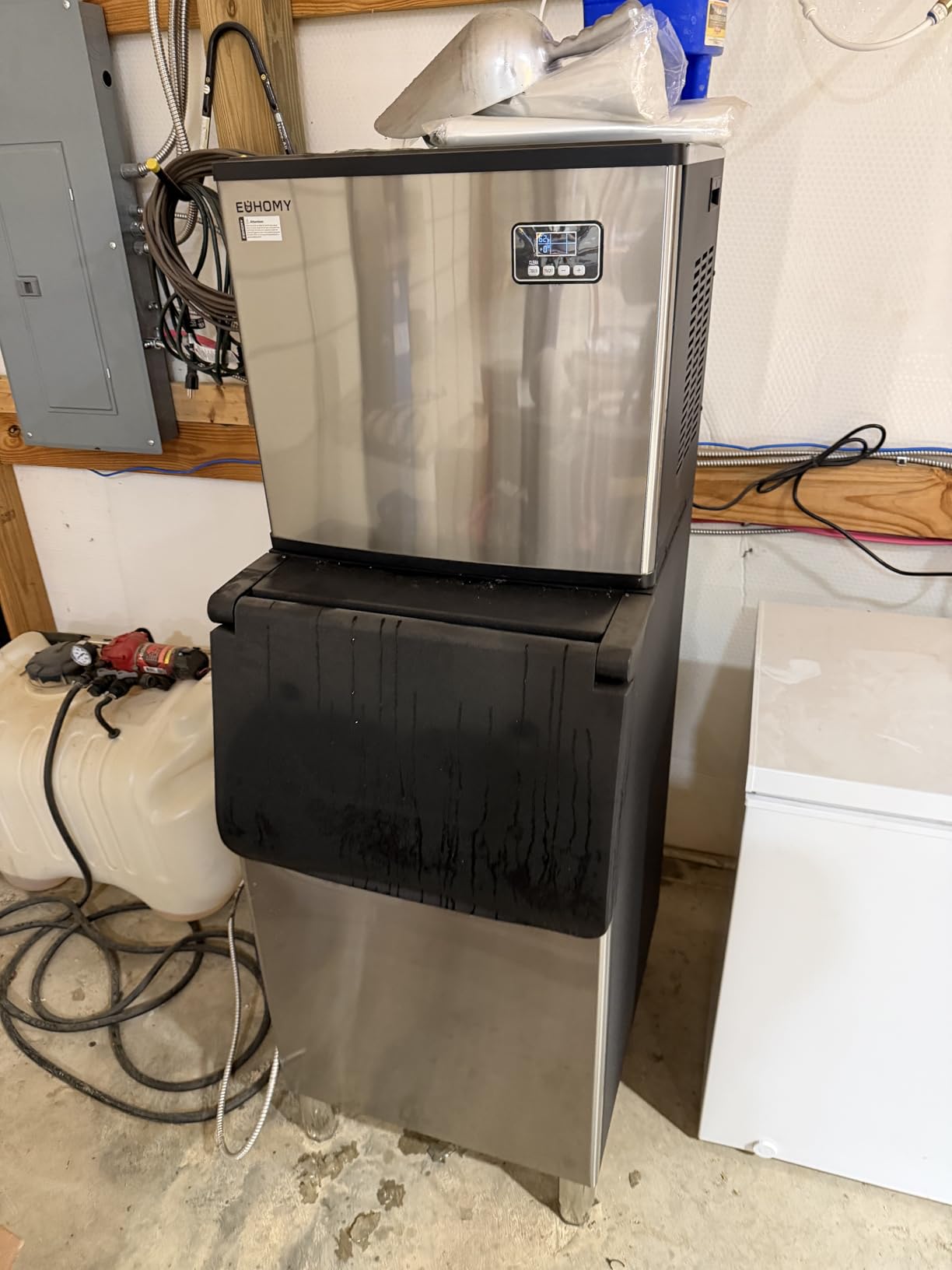 EUHOMY Commercial Ice Maker Machine, 400lbs/24H, 250lbs Bin, Stainless Steel | Freestanding Commercial Ice Machine, ETL Approval, 24H Timer, Auto-Cleaning, for Bar/Cafe/Restaurant/Business customer photo 2