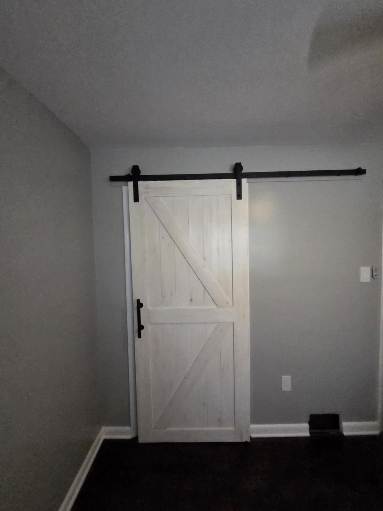 SMARTSTANDARD 38in x 84in Sliding Barn Door with 6.6ft Barn Door Hardware Kit Included, Unfinished Solid Spruce Wood Door, Assembly Required, DIY, Stainable, Natural customer photo 2