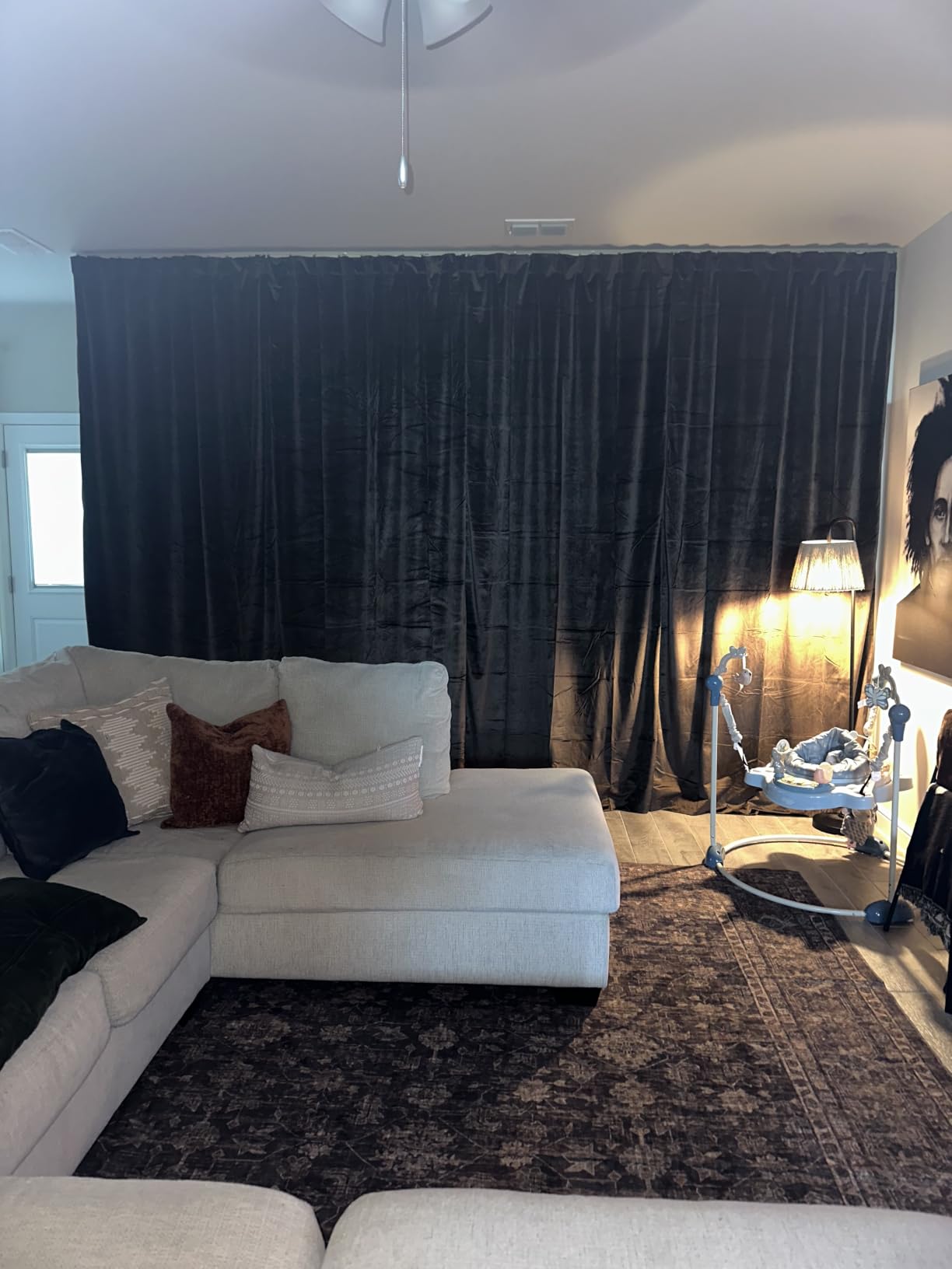 PRIMROSE Champagne Polyester Velvet Curtains 96 inch Long for Living Room, Set of 2 Panels Blackout Rod Pocket Back Tab Window Treatment Room Darkening Heavy Decorative Curtains Drapes for Bedroom customer photo 2