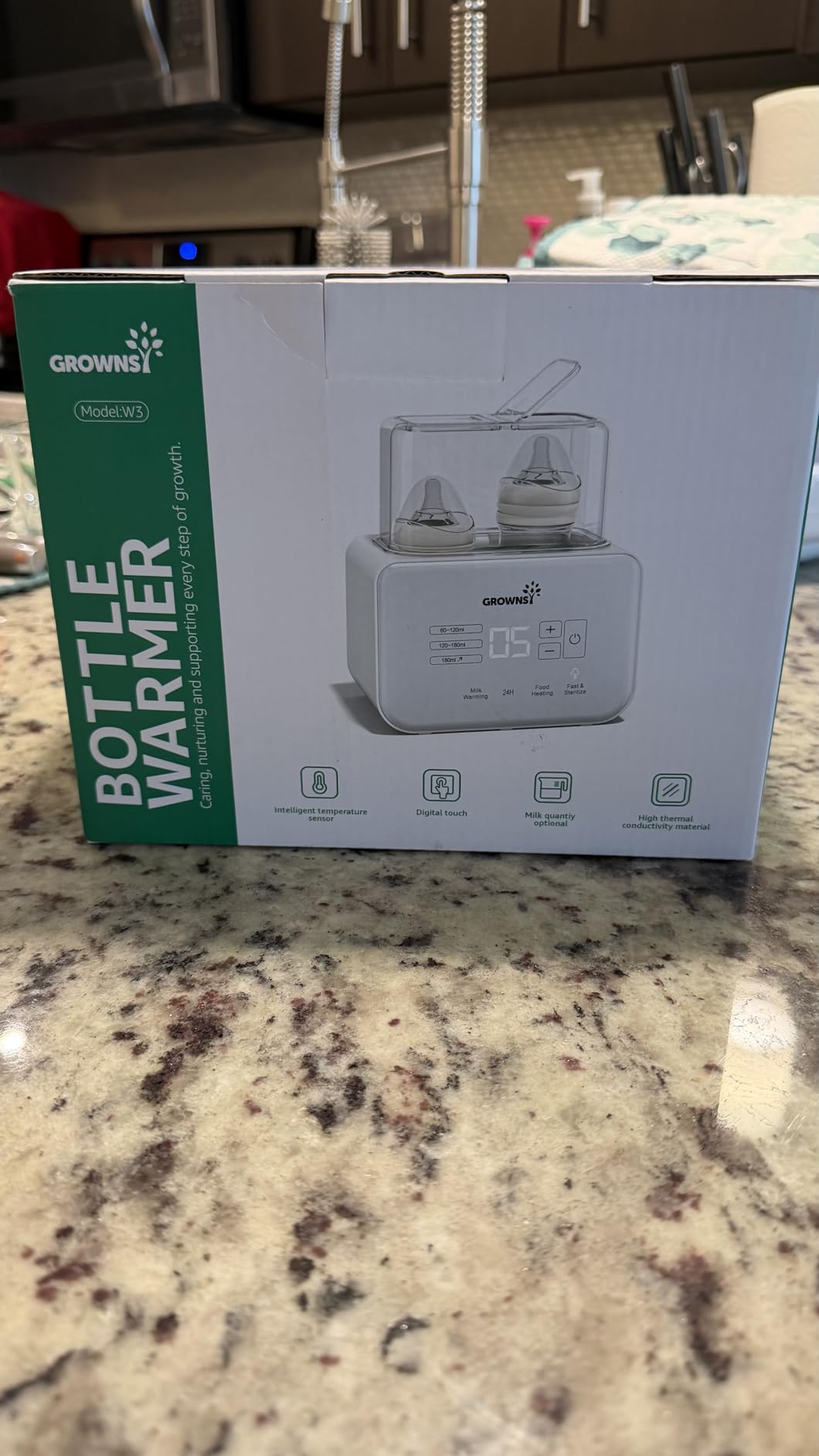 Baby Bottle Warmer, Grownsy 10-in-1 Fast Bottle Warmer Accurate Temp Control, with LCD Display, Timer, Defrost, Sterilizing, Keep 24H, Double Bottle Warmer for Breastmilk& Formula, Heat Baby Food customer photo 1