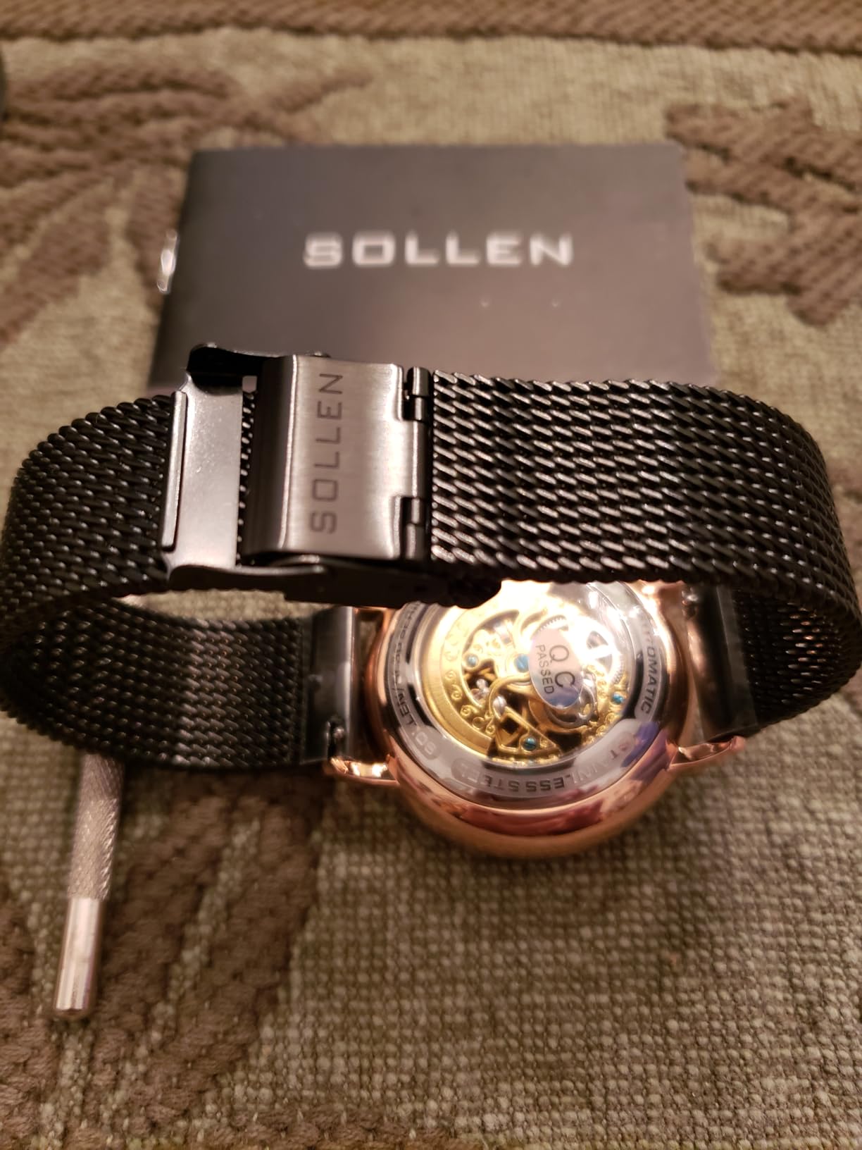 Mens Skeleton Automatic Watches,Dual-Sided Skeleton Mechanical Watch | Original Mechanical Watch Movement,Self-Winding 3ATM Water Resistant Luminous Luxury Casual Wrist Watches Gift for Men customer photo 1