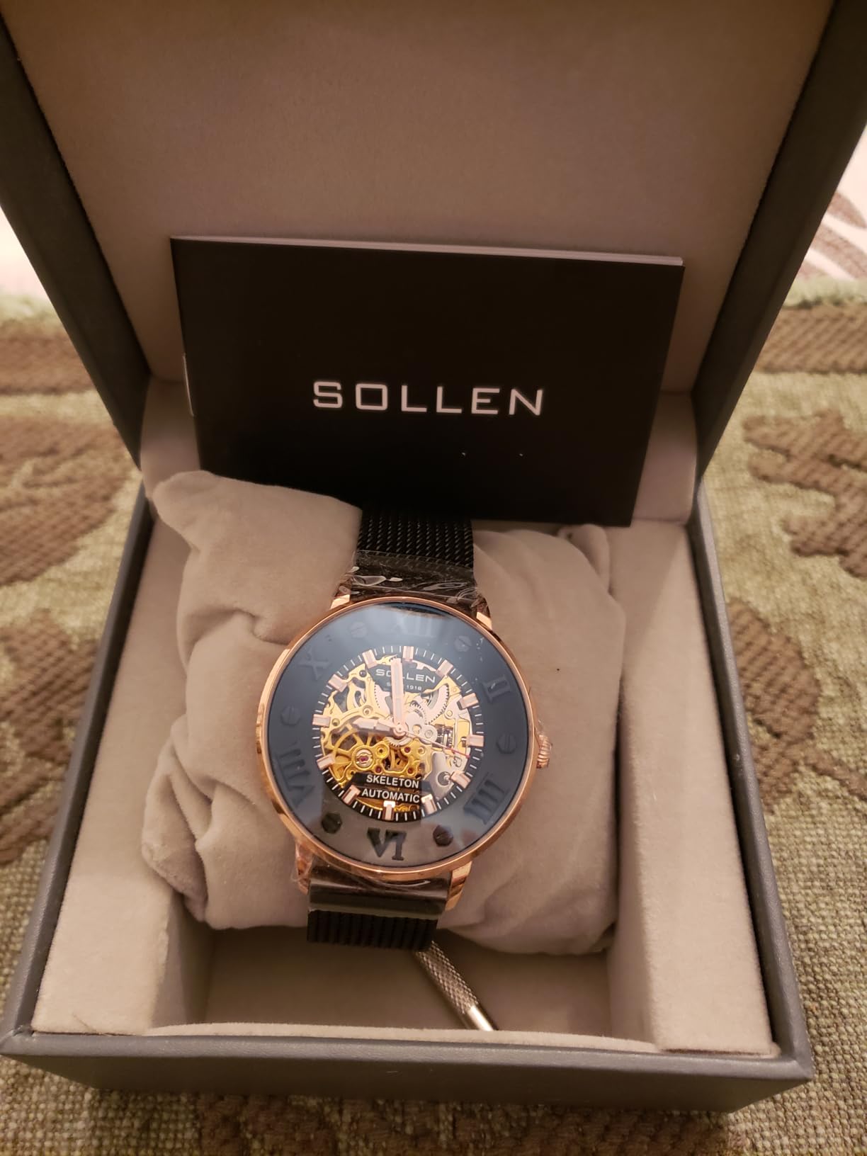 Mens Skeleton Automatic Watches,Dual-Sided Skeleton Mechanical Watch | Original Mechanical Watch Movement,Self-Winding 3ATM Water Resistant Luminous Luxury Casual Wrist Watches Gift for Men customer photo 2