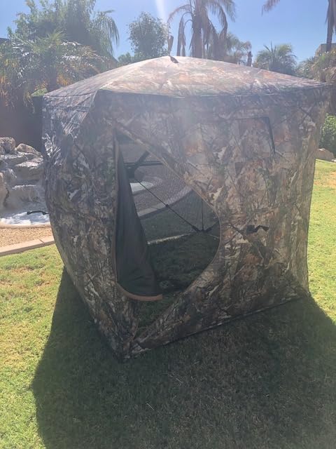 HUNTSEN Portable Hunting Blind - 270°/360° See Through with Waterproof Floor Mat customer photo 2