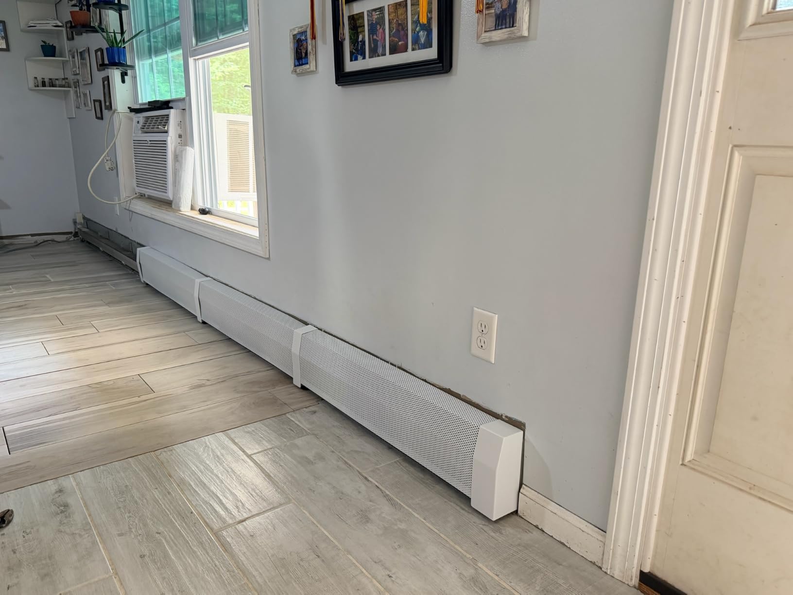 SDSNTE 3 Ft Steel Baseboard Heater Cover with End Caps, White | Replaces Old Cover, Easy Slip-On Design, Fits Bathroom & Hydronic System, with End Caps customer photo 2