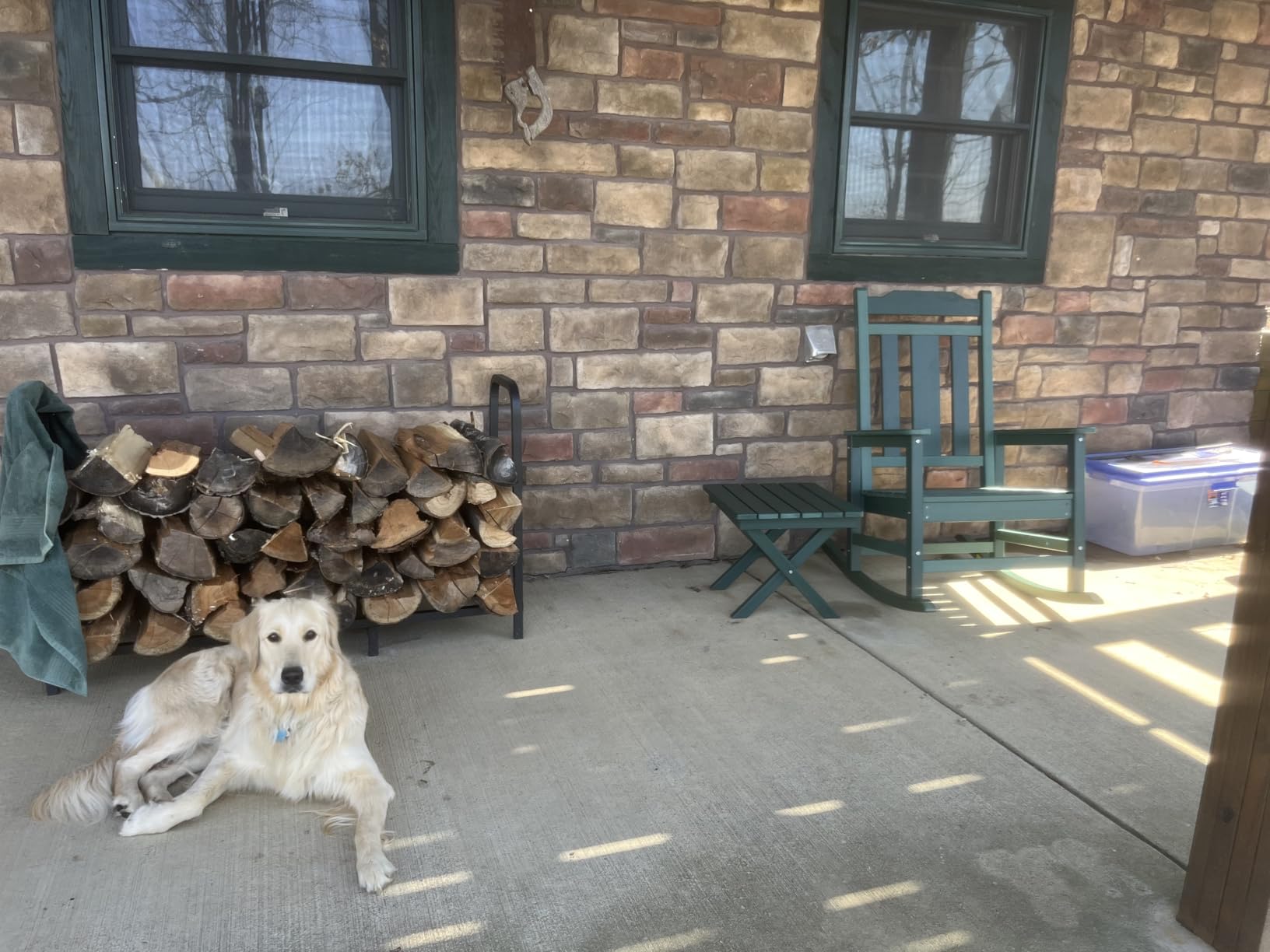 8ft Firewood Rack Holder, Adjustable Heavy Duty Fire Log Stacker Stand for Fireplace, Outdoor Indoor Metal Wood Pile Storage Organizer, Patio Logs Stand tool, Black customer photo 1