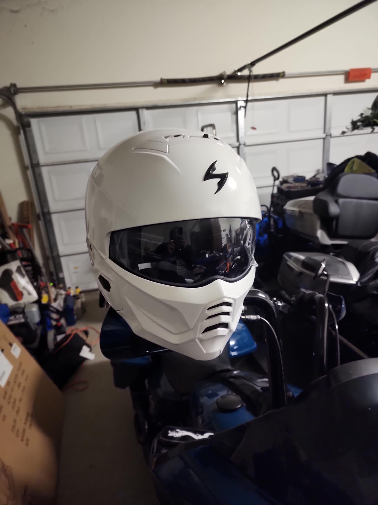 ScorpionEXO Covert 2 Open Face 3/4 Full Mode Motorcycle Helmet Bluetooth Ready Speaker Pockets Interchangeable Mouth Cover DOT Approved Solid (Matte Black - Large) customer photo 1