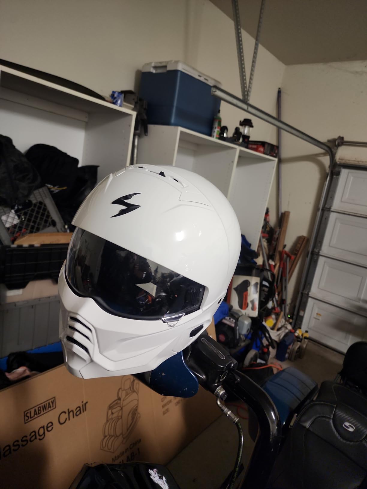 ScorpionEXO Covert 2 Open Face 3/4 Full Mode Motorcycle Helmet Bluetooth Ready Speaker Pockets Interchangeable Mouth Cover DOT Approved Solid (Matte Black - Large) customer photo 2