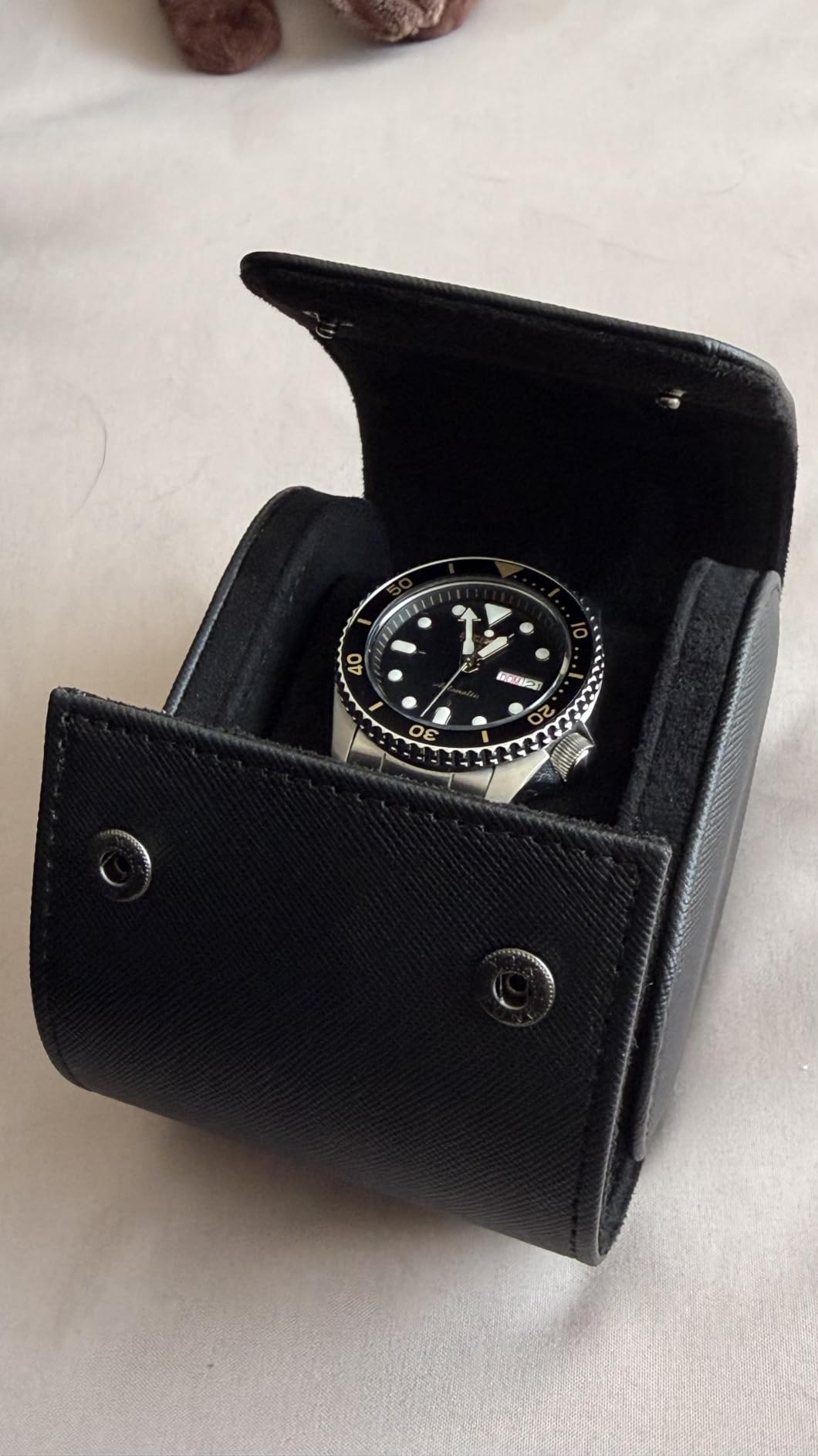 3 Watch Roll Travel Case - Handmade Leather Watch Rolls Box for Man - Travel Watch Roll with Velvet to Protection - Watch Roll Organizer to Home Secure Storage customer photo 2