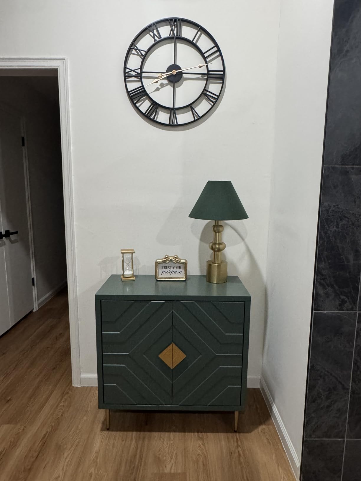 Pytha Sight 30 Inch Extra Large Giant Wall Clock, Oversized Round Silent Vintage Industrial Black Metal Farmhouse Big Roman Numeral Wall Clocks for Living Room, Kitchen, Bedroom Home Decor customer photo 2