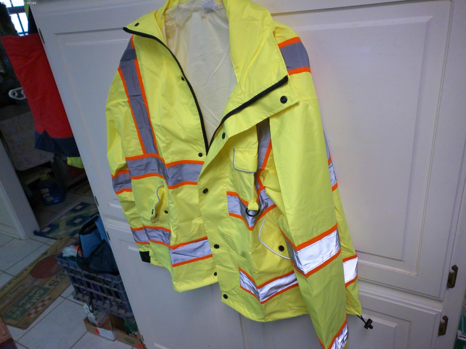 TICONN Reflective Rain Jacket, Waterproof ANSI Class 3 Hi Vis Safety Coat customer photo 1