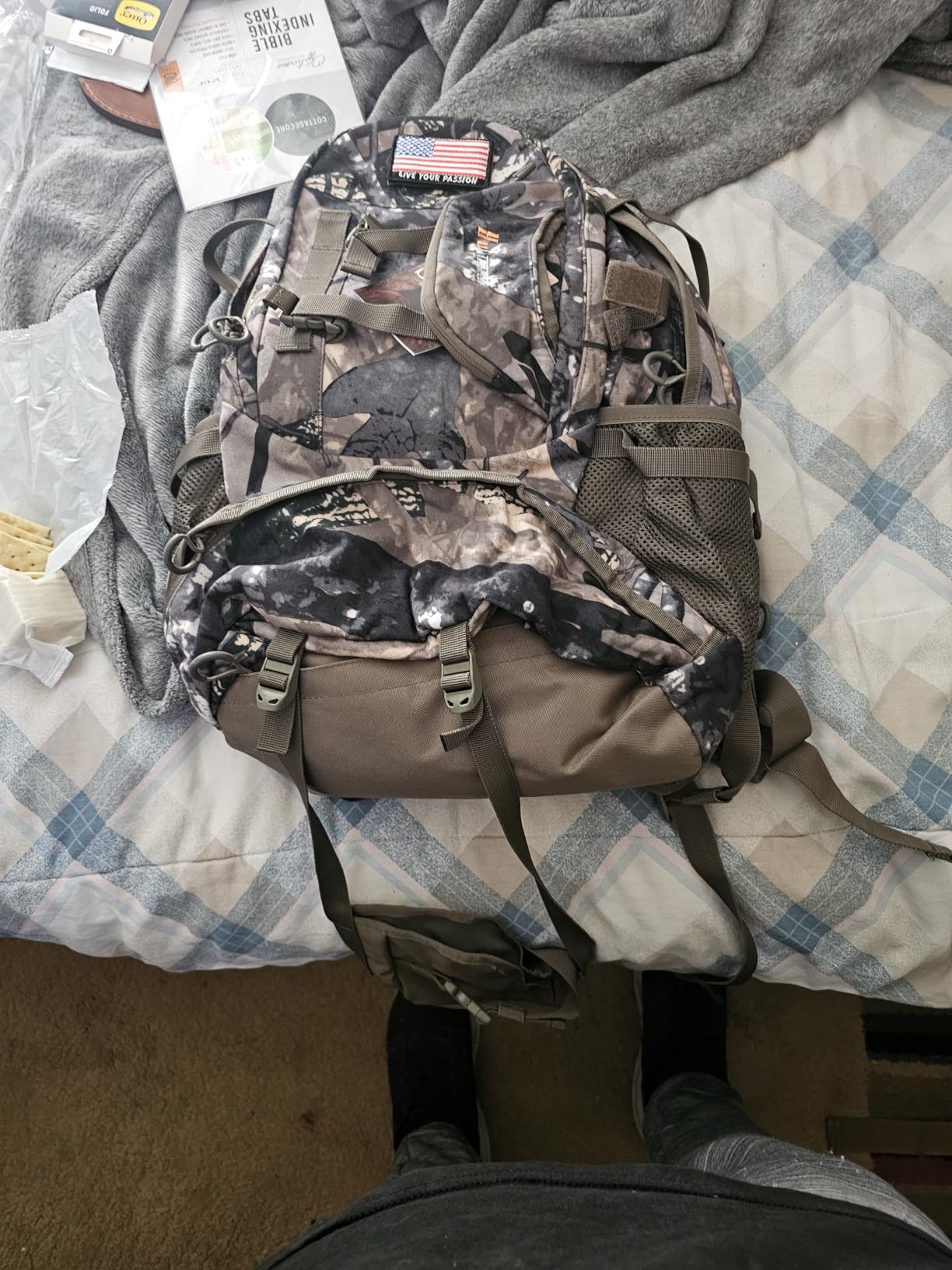 YVLEEN Hunting Backpack, Waterproof with Rain Cover, Detachable Waist Pack | Rifle and Bow Holders, Large Capacity Hunting Gear Bag, Breathable Back Support, 90° Easy-Access Front Pocket customer photo 1