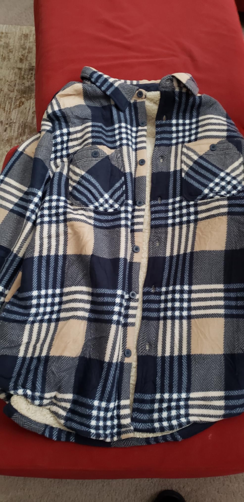 HODOSPORTS Mens Flannel Shirts Jacket Fleece Sherpa Lined Heavyweight Button Down Plaid Shirts Coat Long Sleeve with Pockets customer photo 2