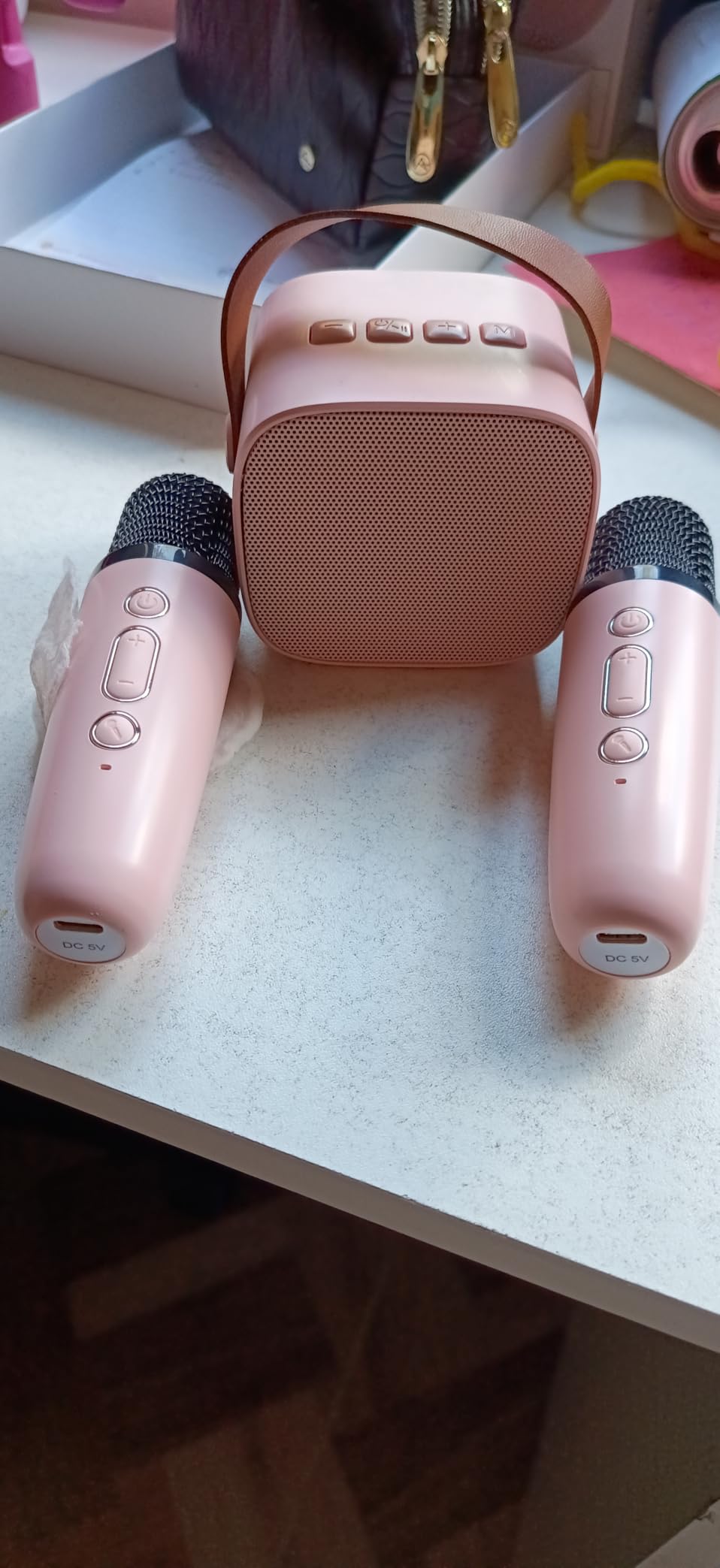 YLL Karaoke Machine for Kids, Portable Mini Speaker with 2 Wireless Microphones, TOP Kids Gifts for Girls Ages 3, 4, 5, 6, 7, 8, 9, 10+ Years Old, 4-12th Birthday Singing Present Toy Party (Purple) customer photo 1