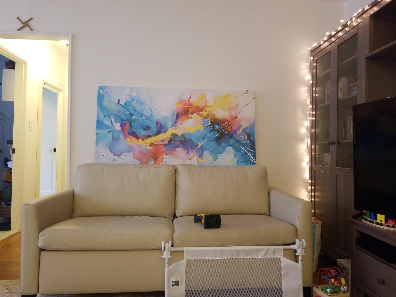 LAOTOART Abstract Canvas Wall-Art for Living Room - Colorful Wall Art Bedroom Office Artwork Wall Decor Ready to Hang Size 24