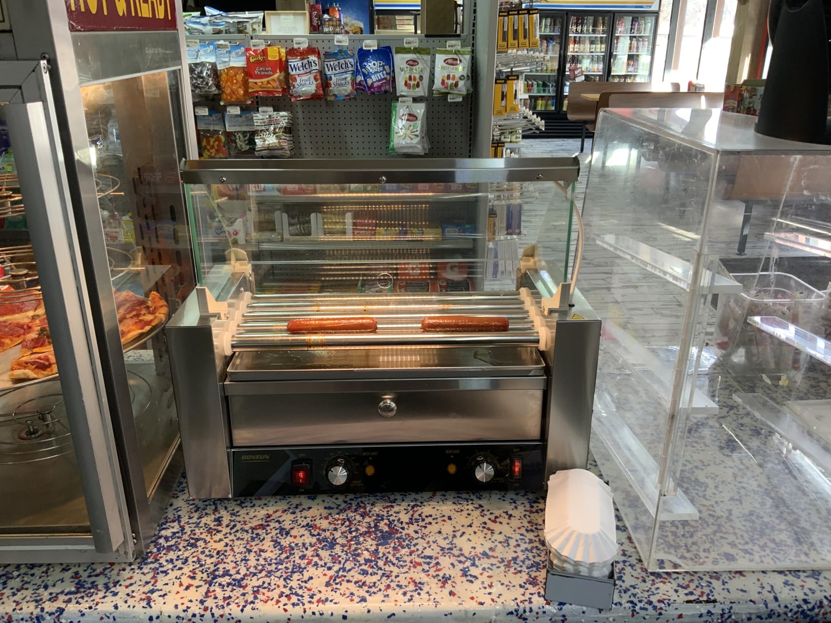 ROVSUN Hot Dog Roller, 30 Hot Dog 11 Rollers ETL Certified, Hot Dog Machine with Bun Warmer, Dual Temp Control, Glass Cover, LED, Side Storage Box, Shelf & Drip Tray for Home Commercial 2000W customer photo 2