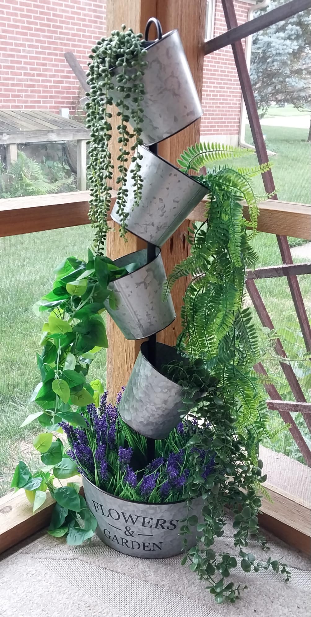 Der Rose 4Pcs Fake Plants Hanging Artificial Ivy Vine Faux Eucalyptus Hanging Plants, Boston Fern, String of Pearls for Living Room Aesthetic Bedroom Boho Kitchen Wall Shelf Indoor Outdoor Decor customer photo 1