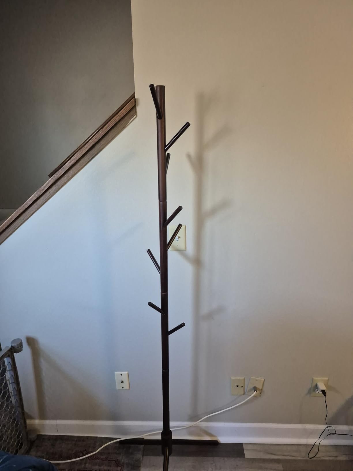 8-Hook Freestanding Coat Rack 3 Adjustable Heights Sturdy Black | Easy Tool-Free Setup, Ideal for Entryway Bedroom Hallway Office, Holds Clothes Hats Handbags, Space-Saving Vertical Design customer photo 2