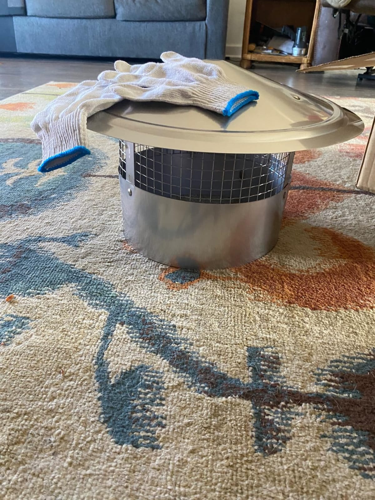 14 Inch Round Chimney Cap (no Assembly Required), 14 Inch Tapered Top Chimney Cap with Fastening Device with Screen, Stainless Steel customer photo 1