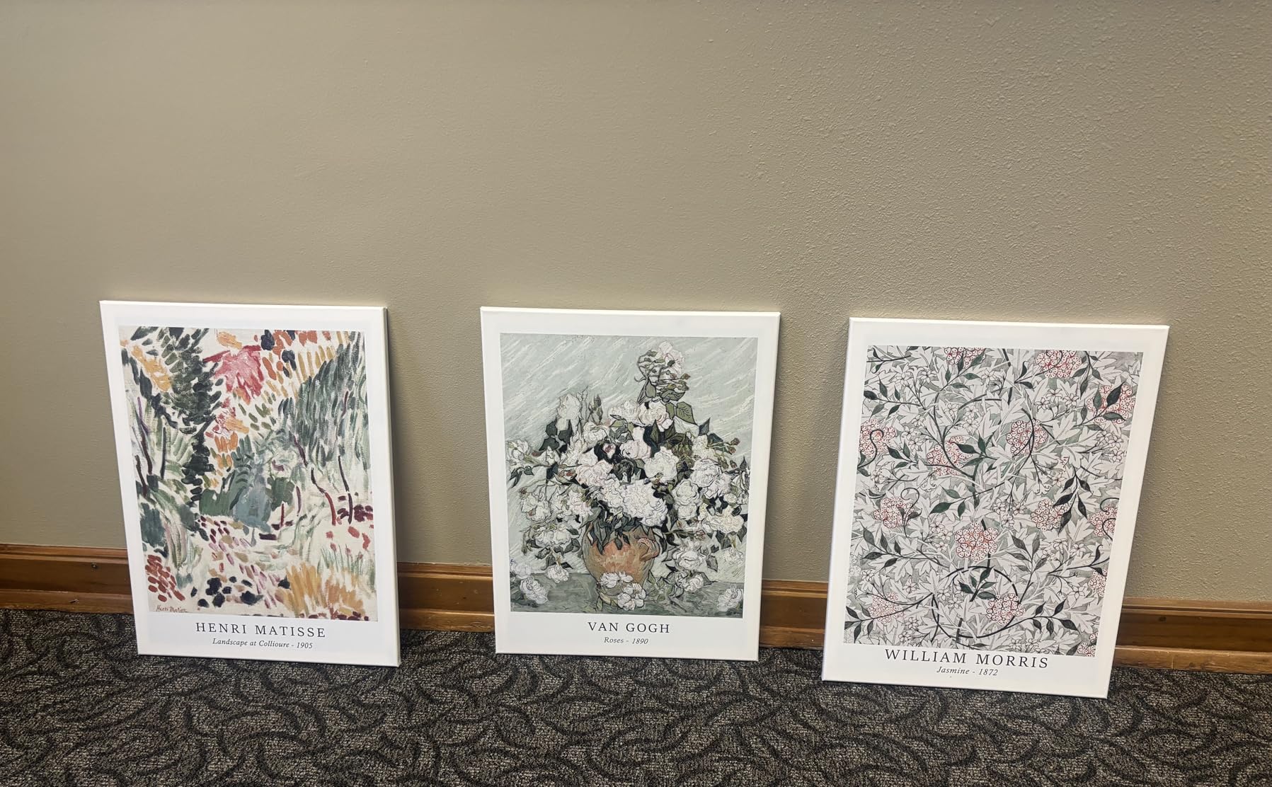 Induslyfe Framed Sage Green Vintage Wall Art Canvas Decor Set of 3, Matisse Prints Posters Mid Century Modern Art, Aesthetic Floral Botanical Wall Art for Bedroom, Living Room, Bathroom 12x16 customer photo 1