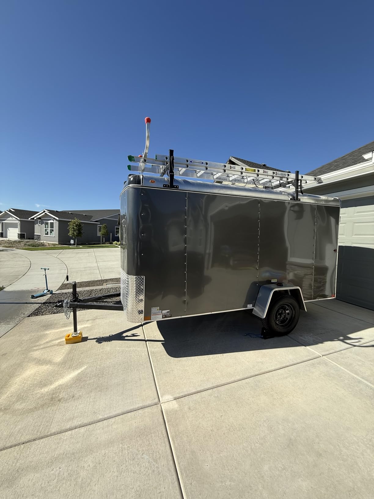 Trailer Ladder Rack Aluminium, Roof Rack for Enclosed Open Trailer | 500lbs Capacity, Adjustable 5.77'-8.65' Universal, with Ladder Stoppe, Light Weight and Corrosion Resistance customer photo 1