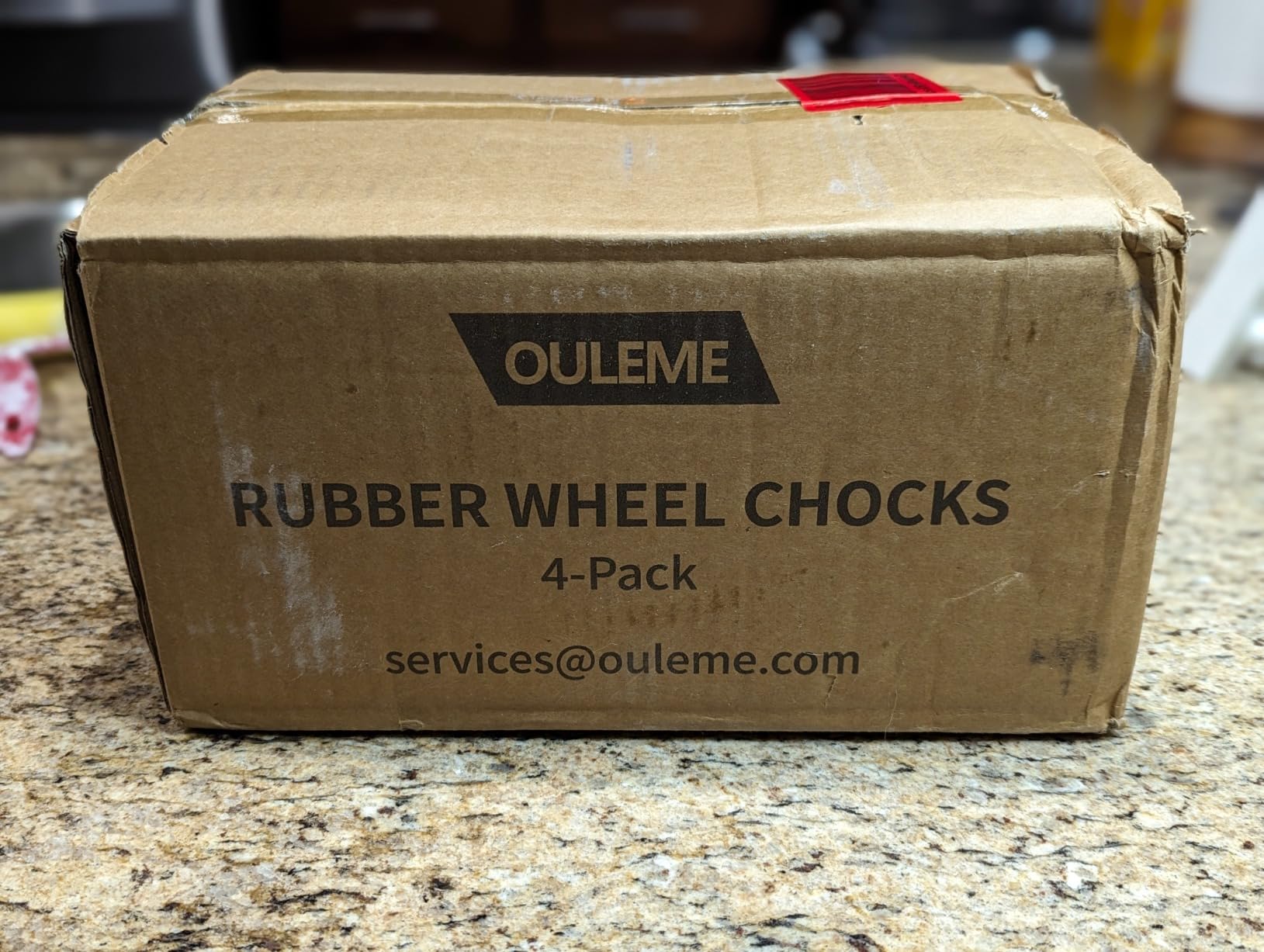 OULEME Premium Rubber Wheel Chocks with Carry Handles, Solid RV Tire Chocks for Camper, Travel Trailer, Trucks or ATV, Stable and Durable, 8.5