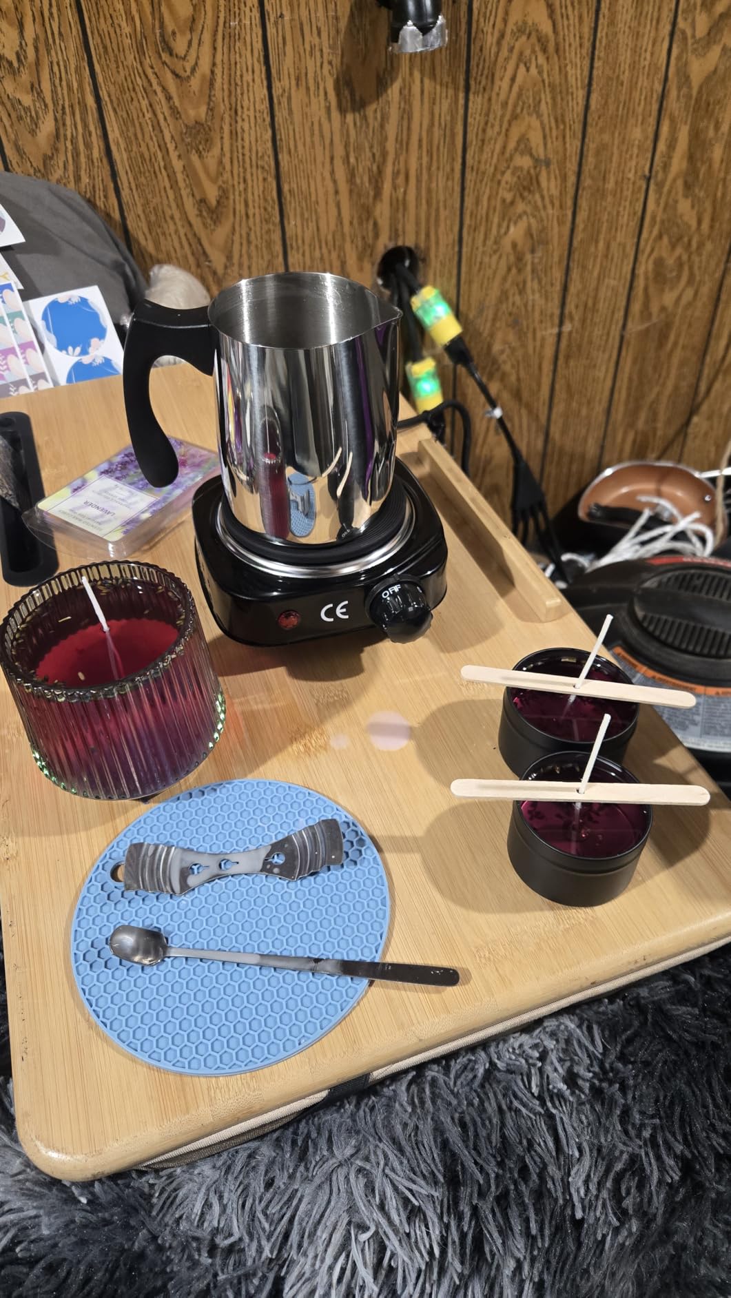 Complete Candle Making Kit With Wax Melter, Candle Making Supplies, Diy Arts&Crafts Kits Gift For Adults,Beginners,Including Soy Wax,Electric Stove,Wicks,Rich Scents,Rubber Pads,Wick Clips,Spoon, Etc. customer photo 1