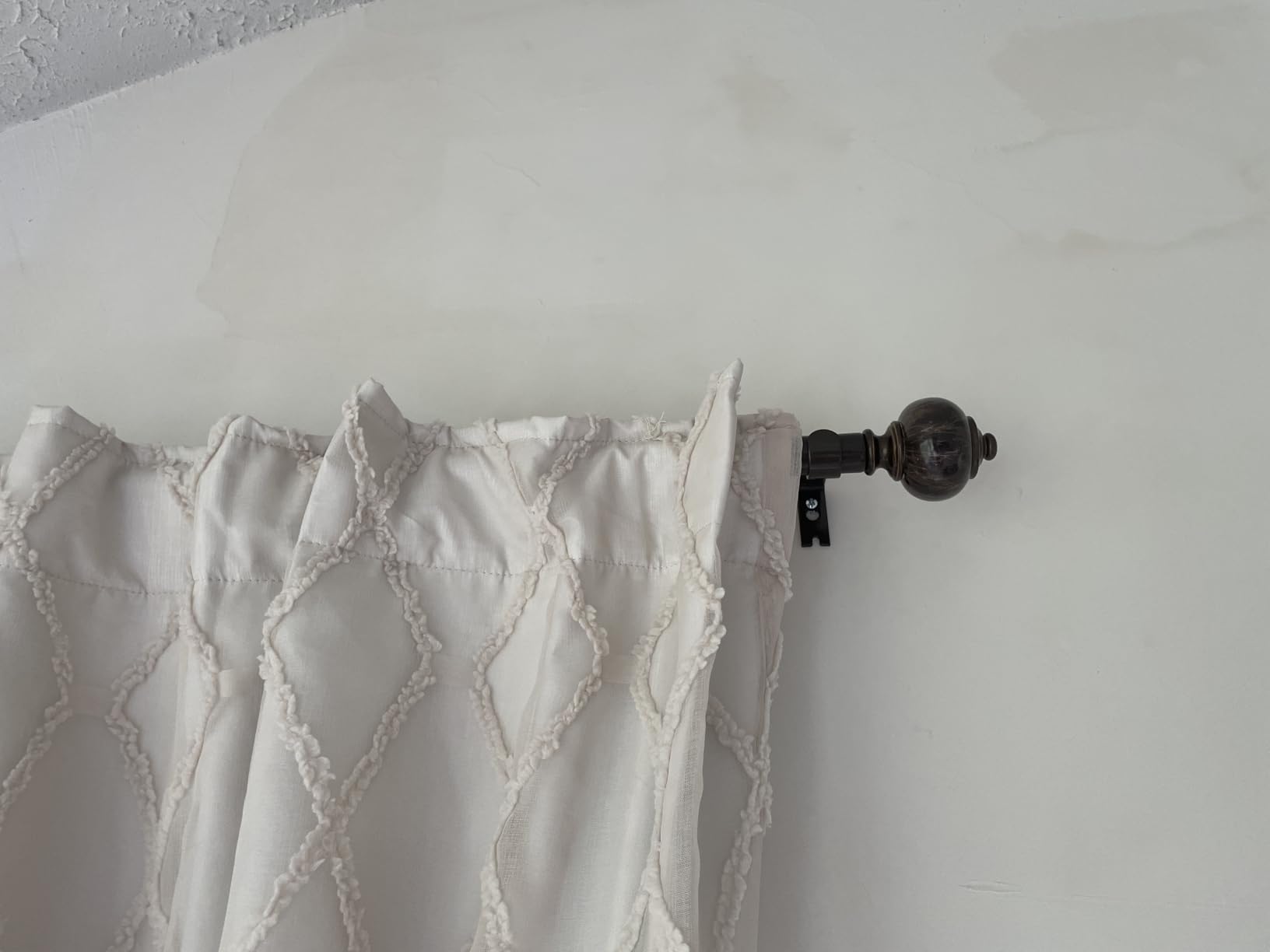 KAMANINA 1 Inch Curtain Rods for Windows 72 to 144 Inch, Bronze Drapery Rod | Heavy Duty Curtain Rod 32 to 144 Inch, Decorative Curtain Pole with Marble Ends, Easy Installation, Long for Living Room customer photo 1