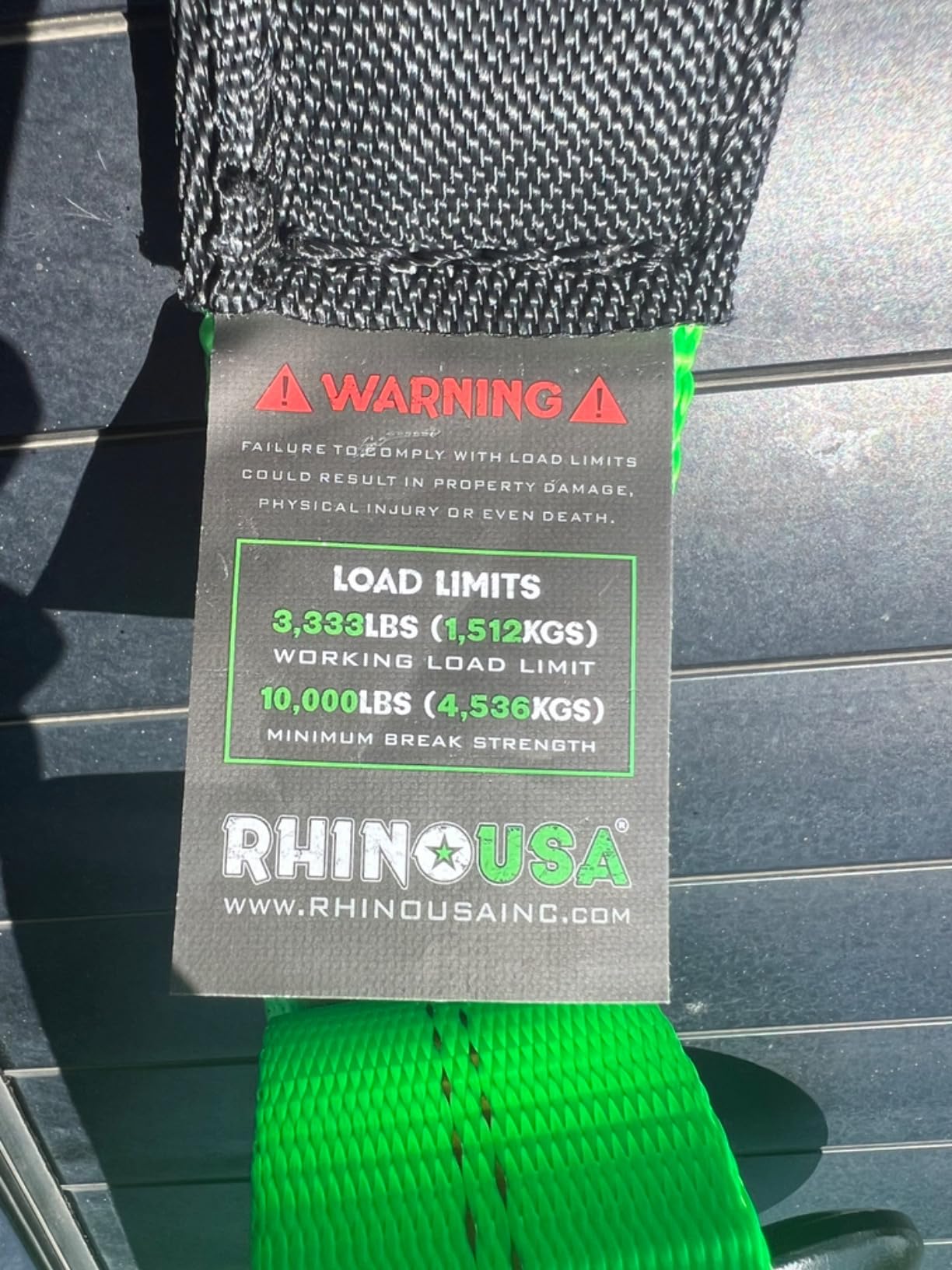 Rhino USA Tow Strap with Hooks (2in x 20ft) - 10,321lb Roadside Recovery | 10,321lb Break Strength, Forged Steel Hooks & Reflective Stitching. For Roadside Recovery, Moving & Towing, Not Offroad. customer photo 2