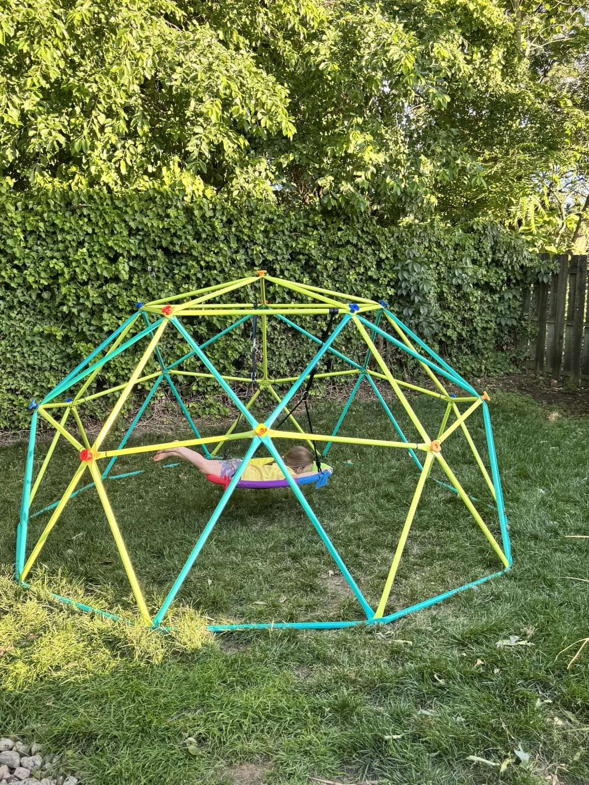 Hapfan 10 ft Climbing Dome Swing Set with Saucer Swing for Kids 3-12 | Jungle Gym for Kids Outdoor Backyard, Supports 800lbs, 3D Setup Video, Rust-Resistant Outdoor Playset, Moveable for Mowing customer photo 2