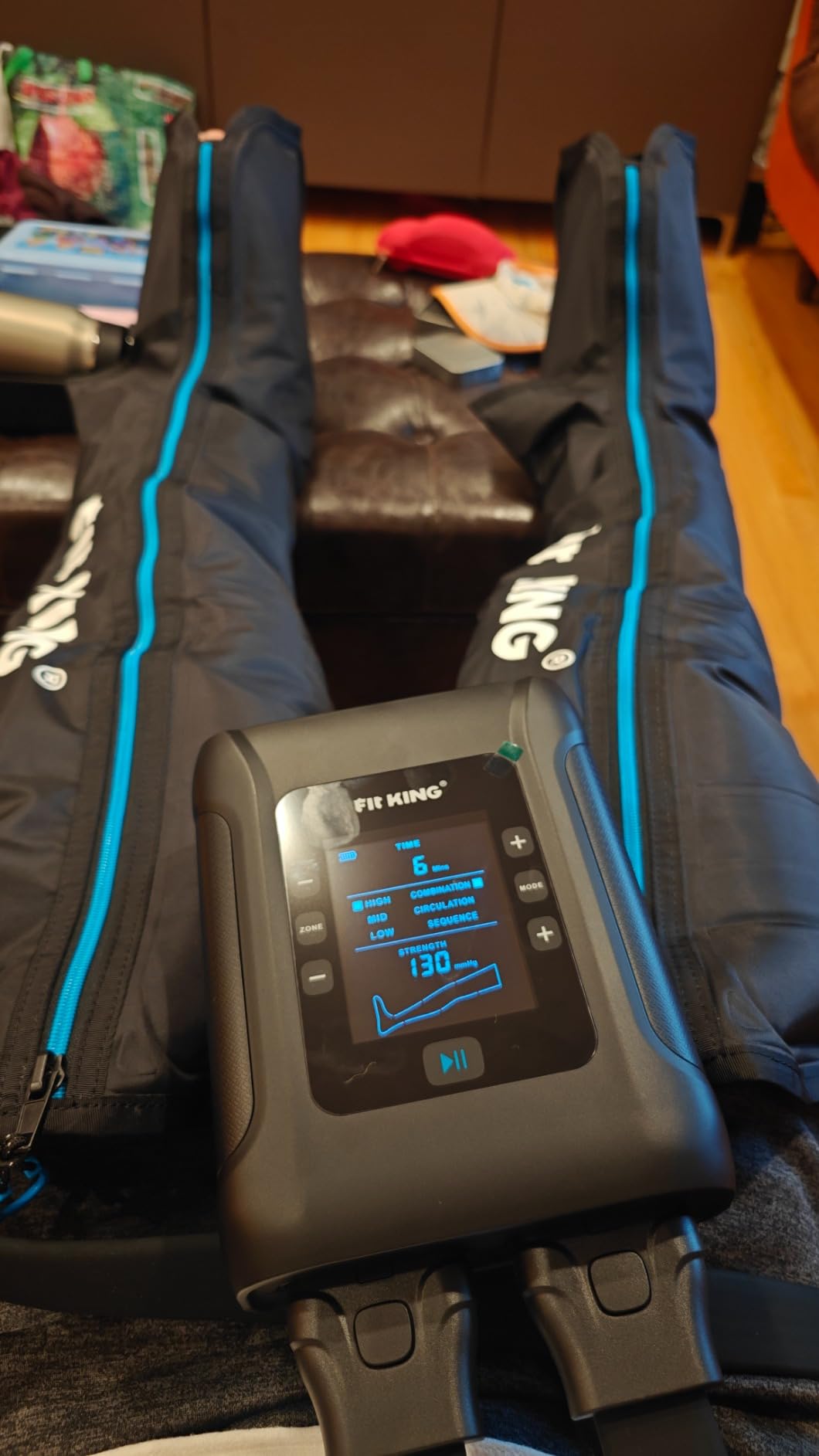 FIT KING Air Compression Leg Massager Recovery System Cordless L | FSA-HSA, Full Leg Compression Boots, Professional Compression Therapy, Athlete Recovery, Improved Circulation, Rechargeable customer photo 2