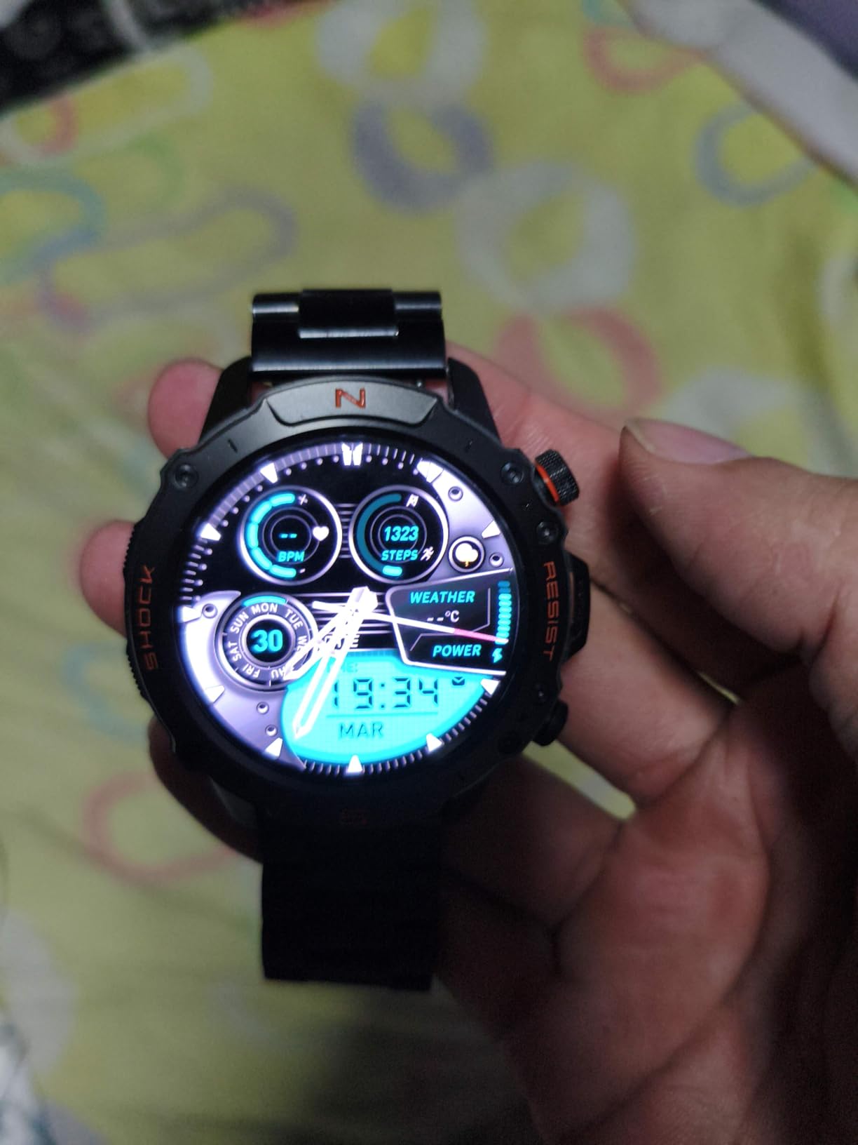 Rugged Smart Watch for Men, 5ATM Waterproof, 170+ Sports Modes, 1.43