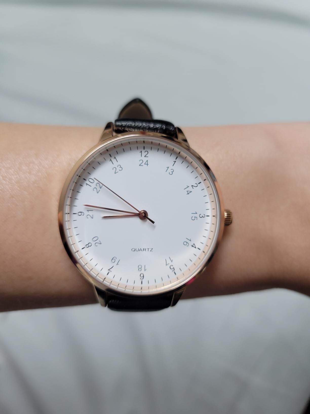 TWOPTION Women's Dainty Analog Leather Dress Watch for Small Wrists, Ladies Waterproof Watches for Women, Reloj para Mujer customer photo 1