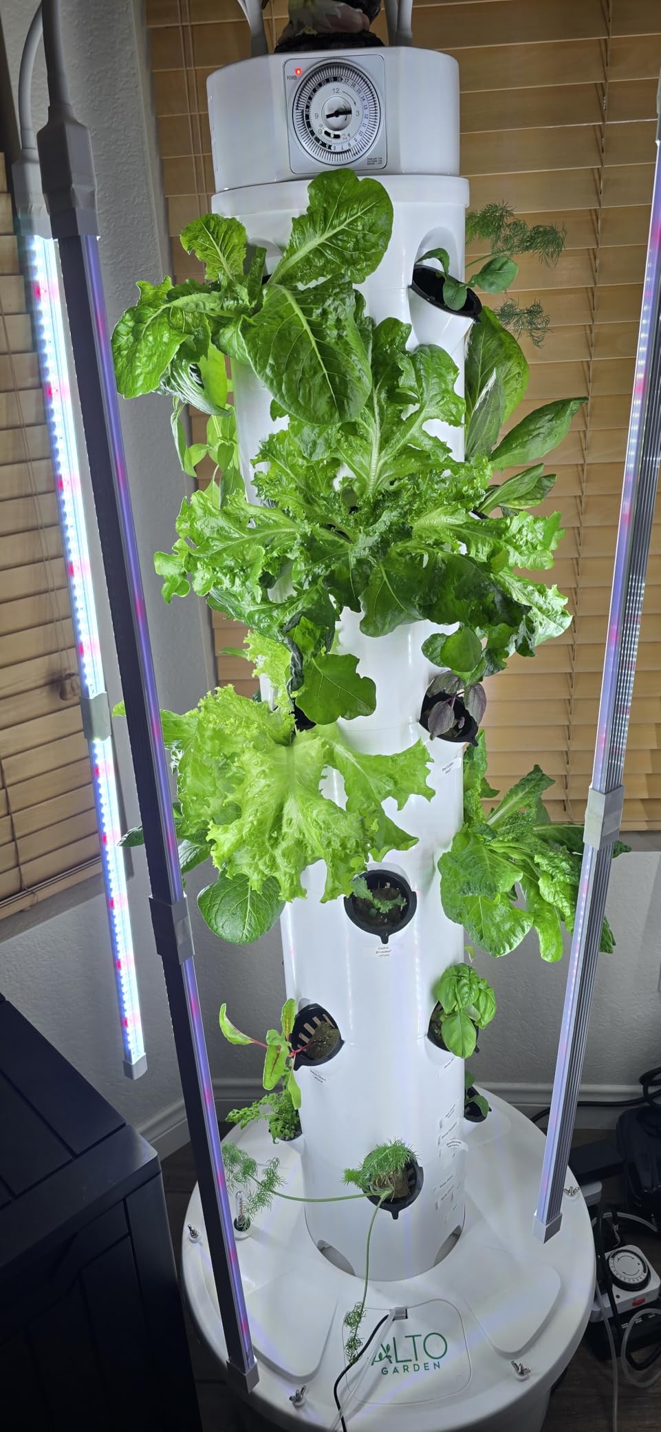 GX Hydroponic Tower | Vertical Planter Tower | Hydroponics Growing System Kit | Food Grade with 24 Net Pots (with LED Grow Lights) customer photo 1