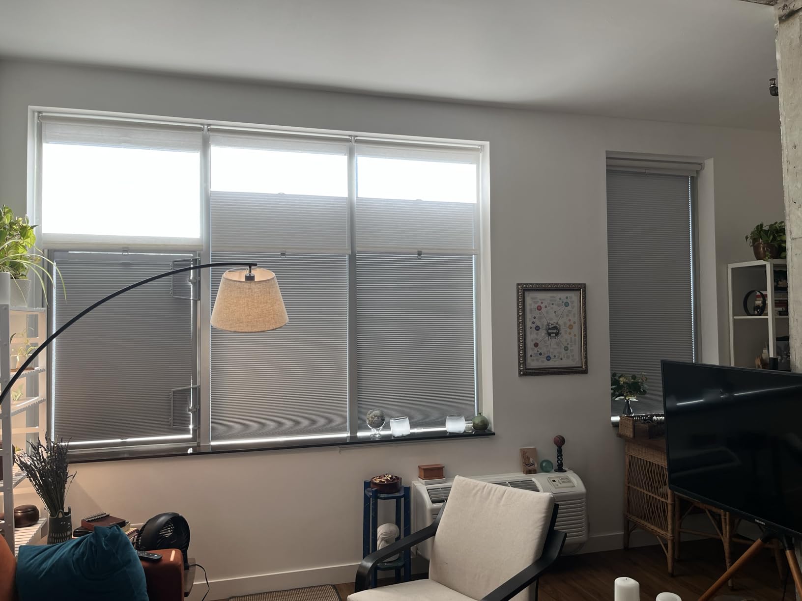 Tonature No Tools No Drill Top Down Bottom Up Cellular Shades for Windows, 1